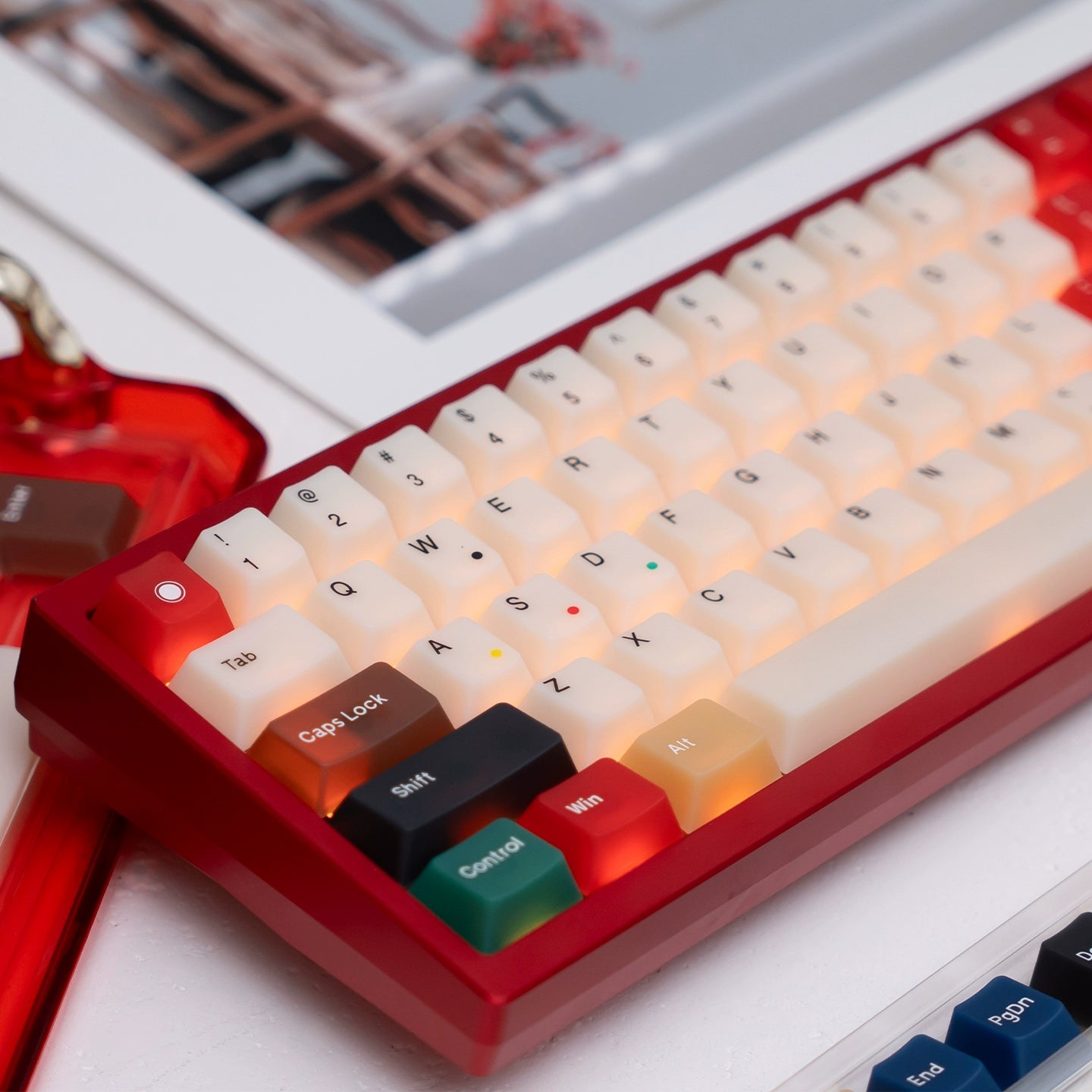 #0231 Nephrite Mixed Light Fog Transparent Keycap Skin-Touch PC Full Set Cherry Profile(not including keyboard)