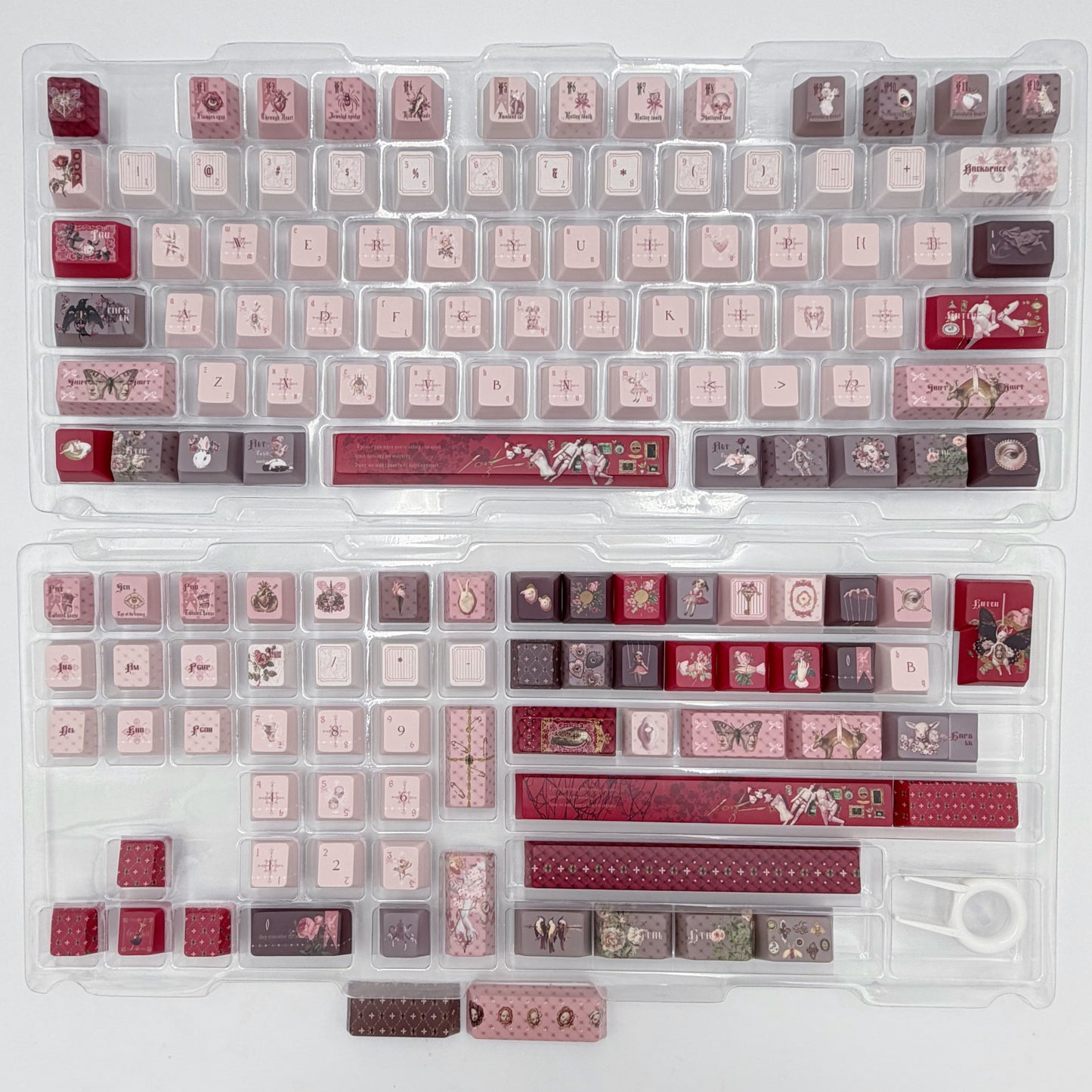 #0249 The Moth's Dream Keycaps Rose Red Grey Cherry /foa Profile (not including keyboard)