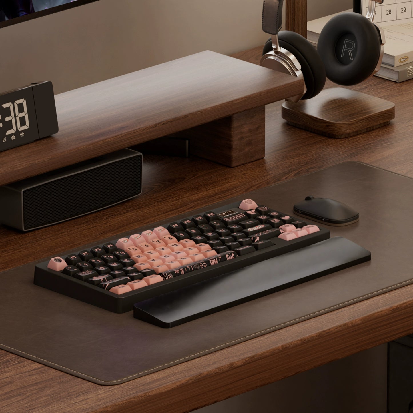 Black/ White Transparent Crystal Clear Acrylic Ice Water Ripple Keyboard Hand Rest Wrist Rest Board(ONLY Wristrest not including keyboard or cable)
