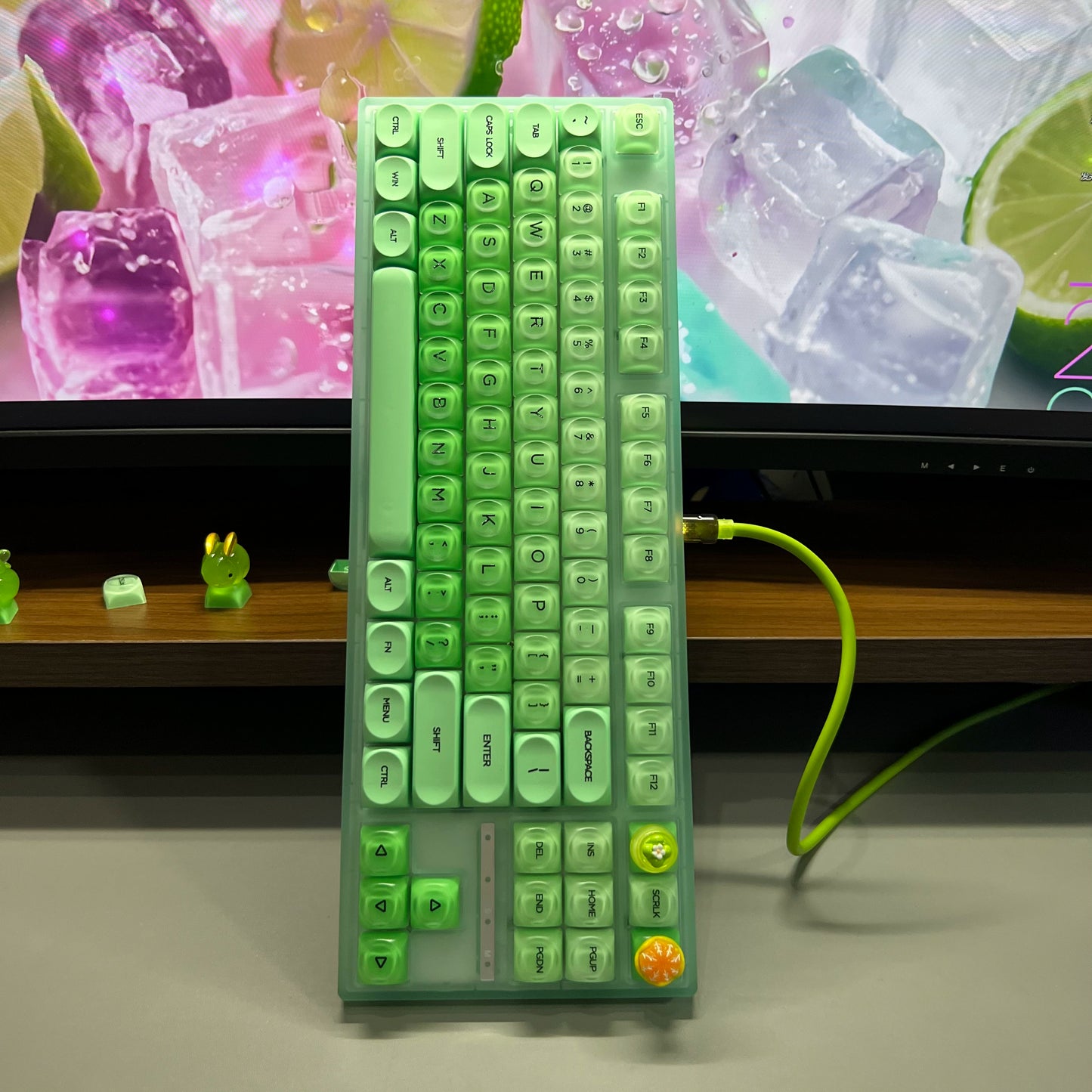 #0205 Lime Jelly Cute Round Keycap for 61/68/75/87/98/108 (not including keyboard)