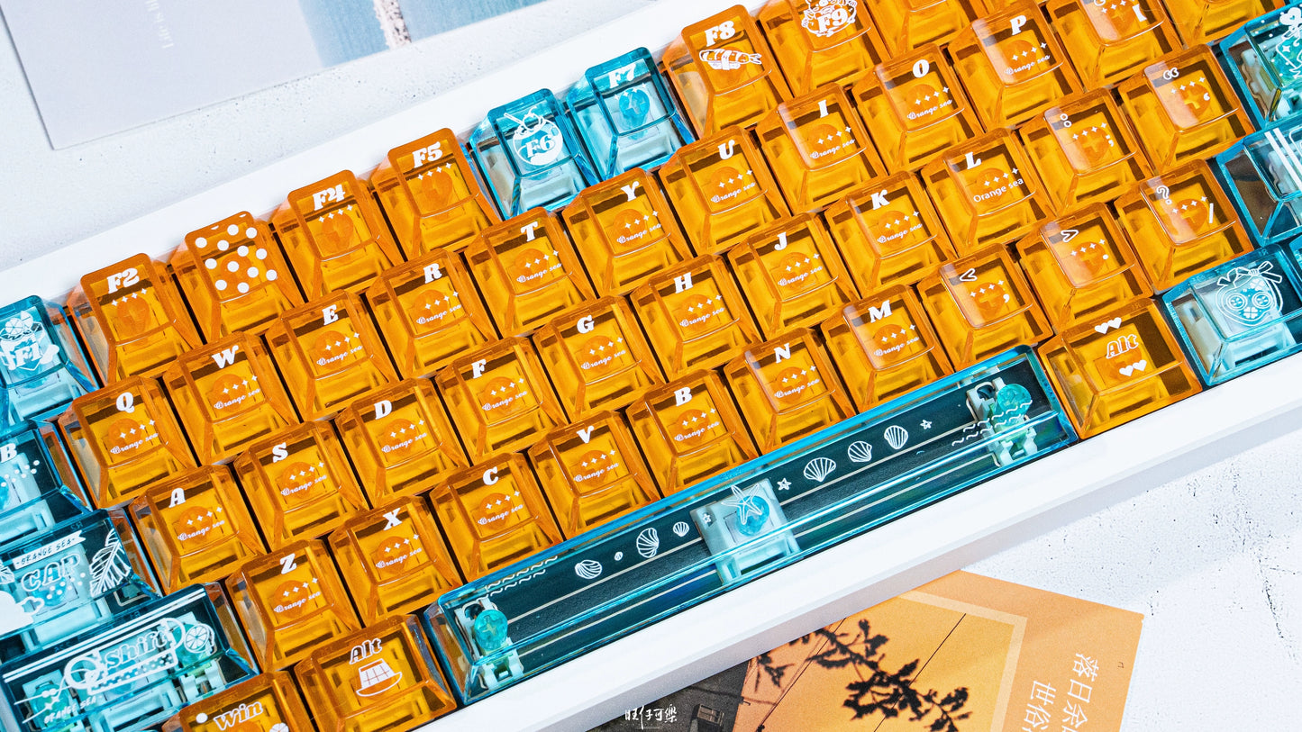 #0226 Orange Sea Keycaps designed by Endless Lab (not including keyboard)