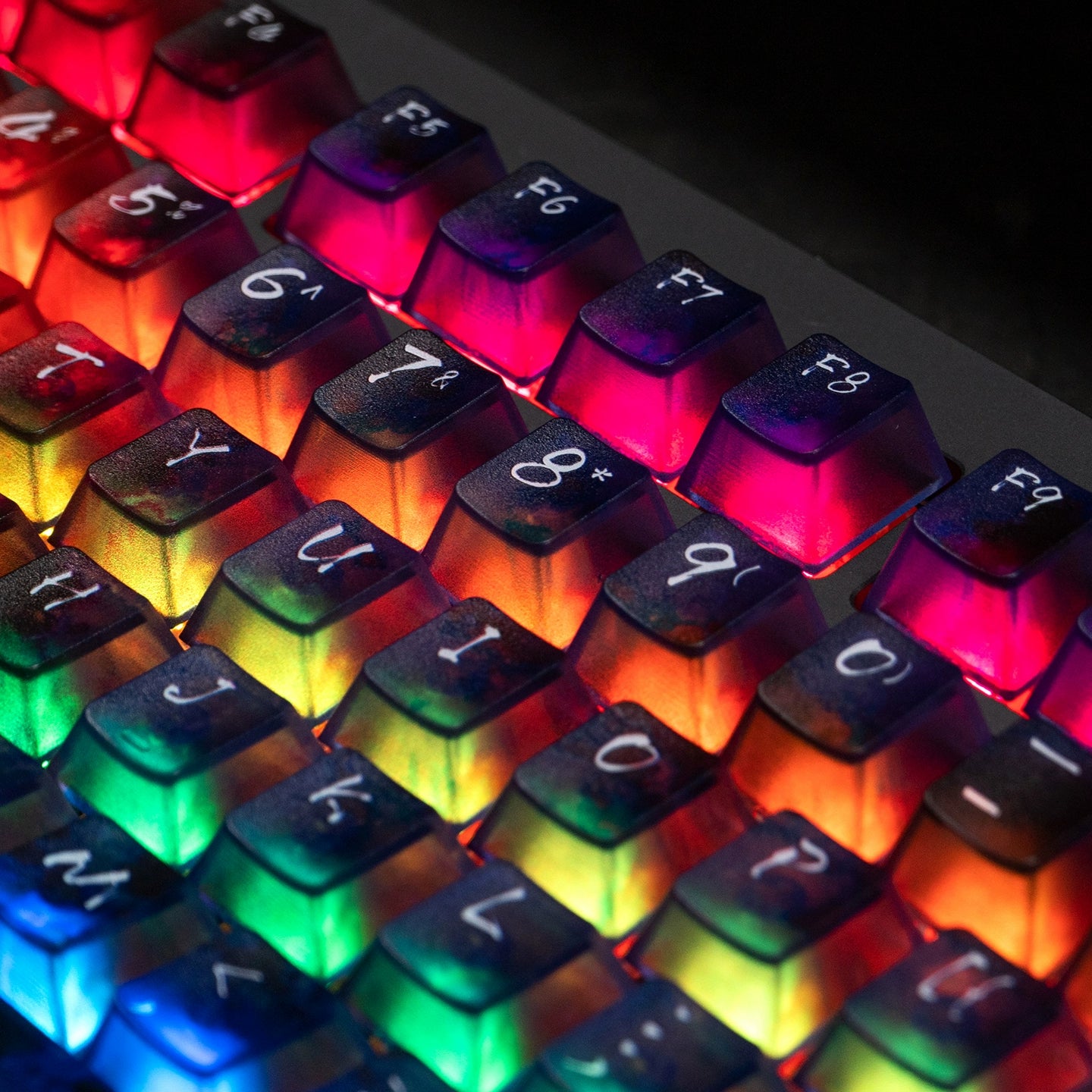 #0214 Neon/Universe/Star Gradually Change Foggy Matte Keycap(not including keyboard)