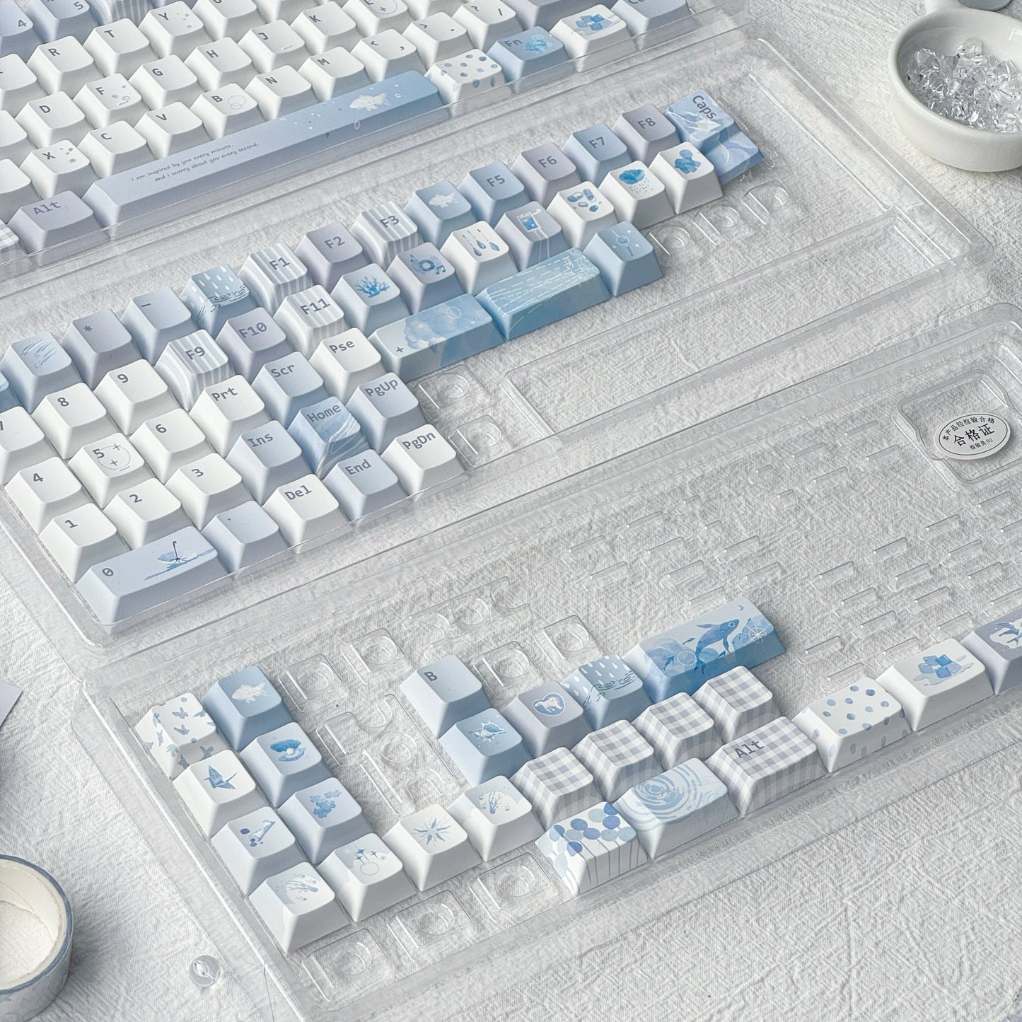 #0206 Blue Island Ice Mist Fresh and Cool Unique Keycap Designed By MoCoo(not including keyboard)