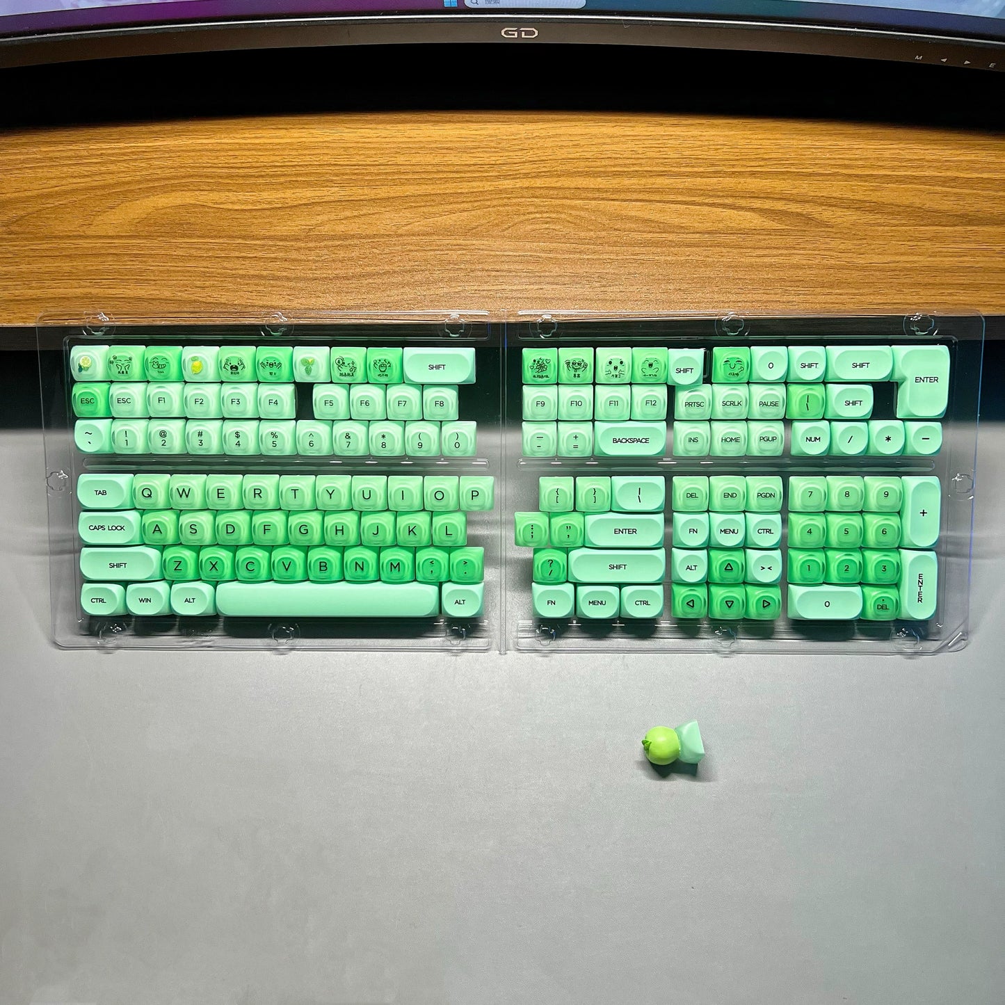 #0205 Lime Jelly Cute Round Keycap for 61/68/75/87/98/108 (not including keyboard)