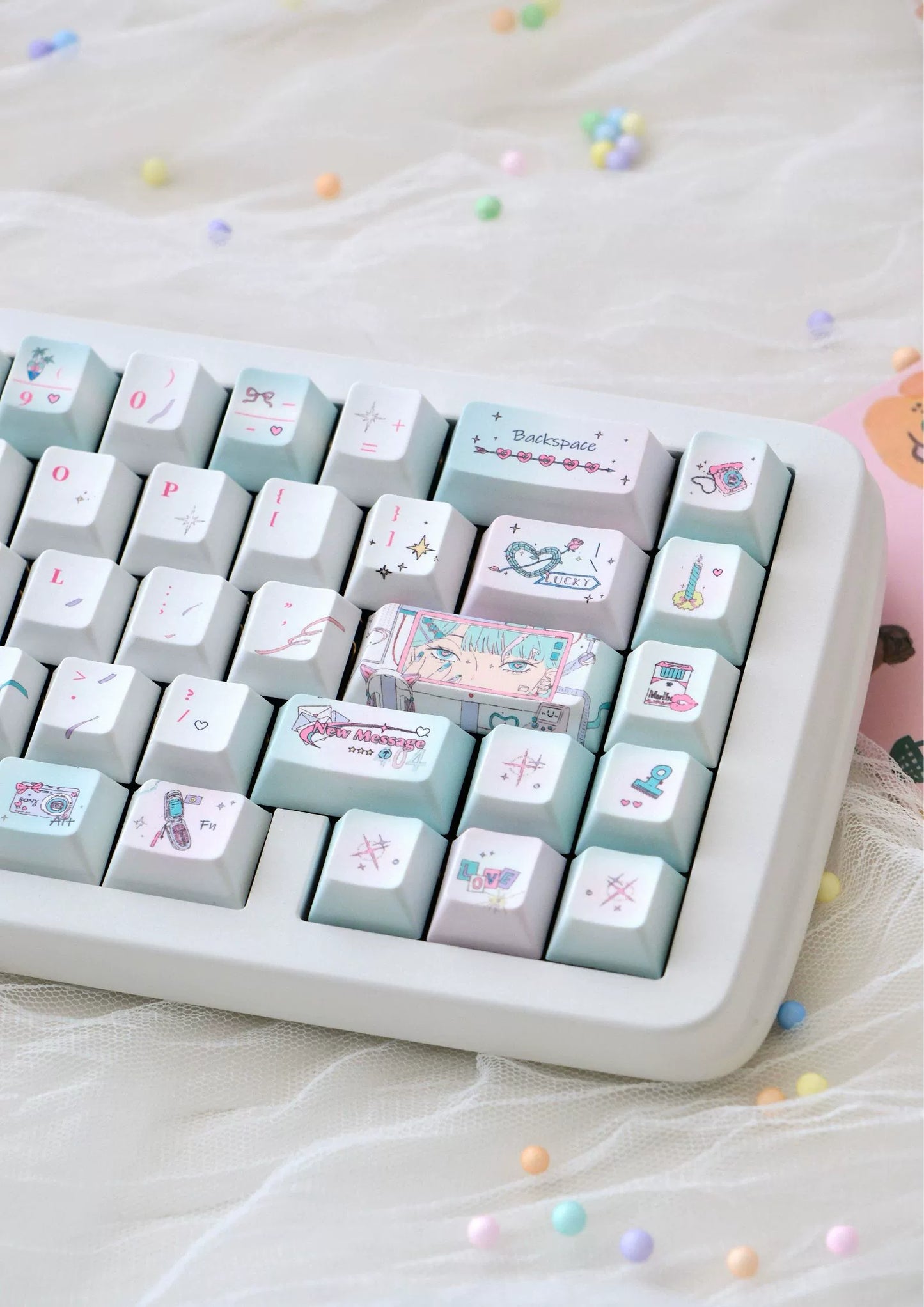 #0225 Green Jubilee Mint Keycap Cherry Profile Designed By LilyX Labs(not including keyboard)