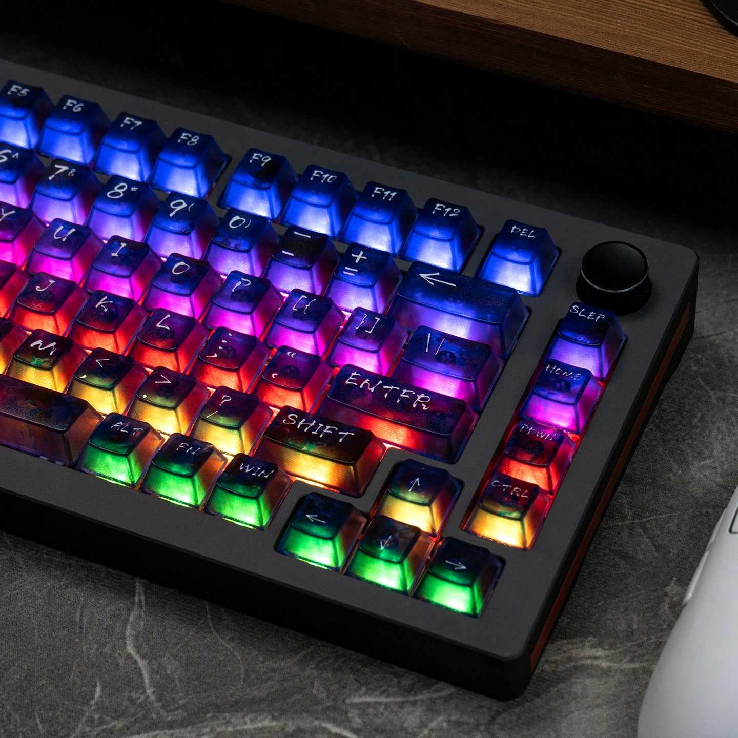 #0214 Neon/Universe/Star Gradually Change Foggy Matte Keycap(not including keyboard)