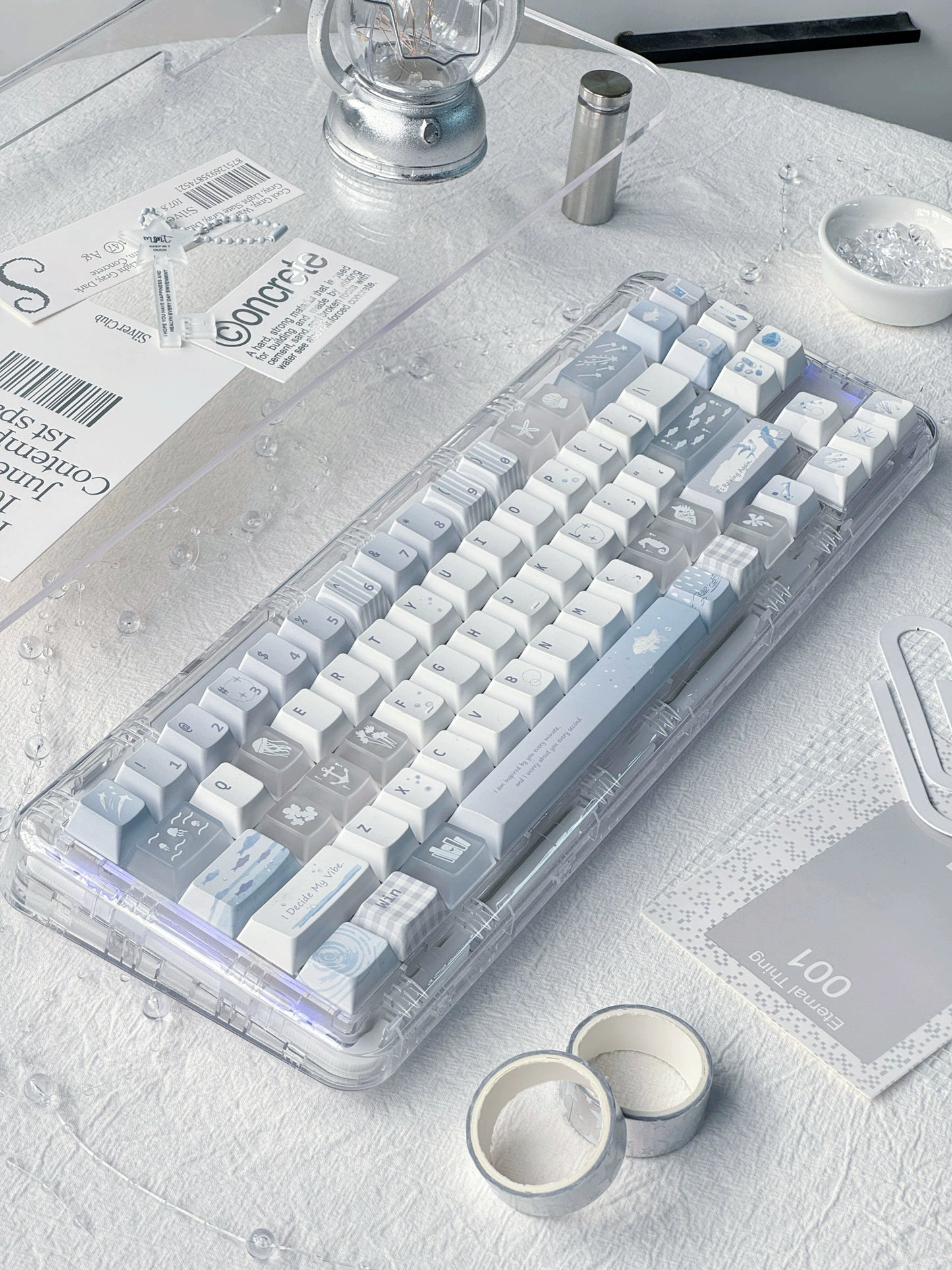 #0206 Blue Island Ice Mist Fresh and Cool Unique Keycap Designed By MoCoo(not including keyboard)
