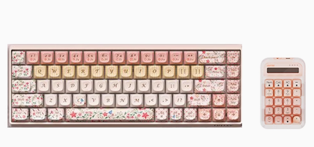 Limited Edition Pastel Pink Forest Flower Language Tri-mode Mechanical Keyboard Customized Ergonomic Keycap Designed by Lofree