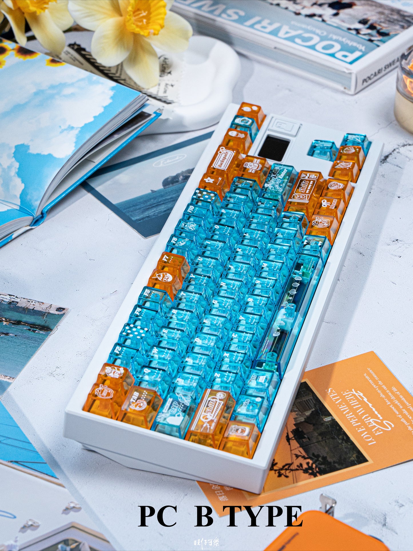 #0226 Orange Sea Keycaps designed by Endless Lab (not including keyboard)