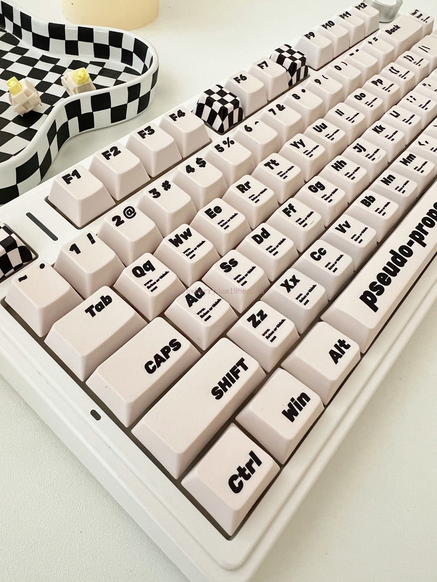 020 Black and White Pseudo Proposition Checkerboard Cherry Profile Keycaps Customized Designer Keycaps