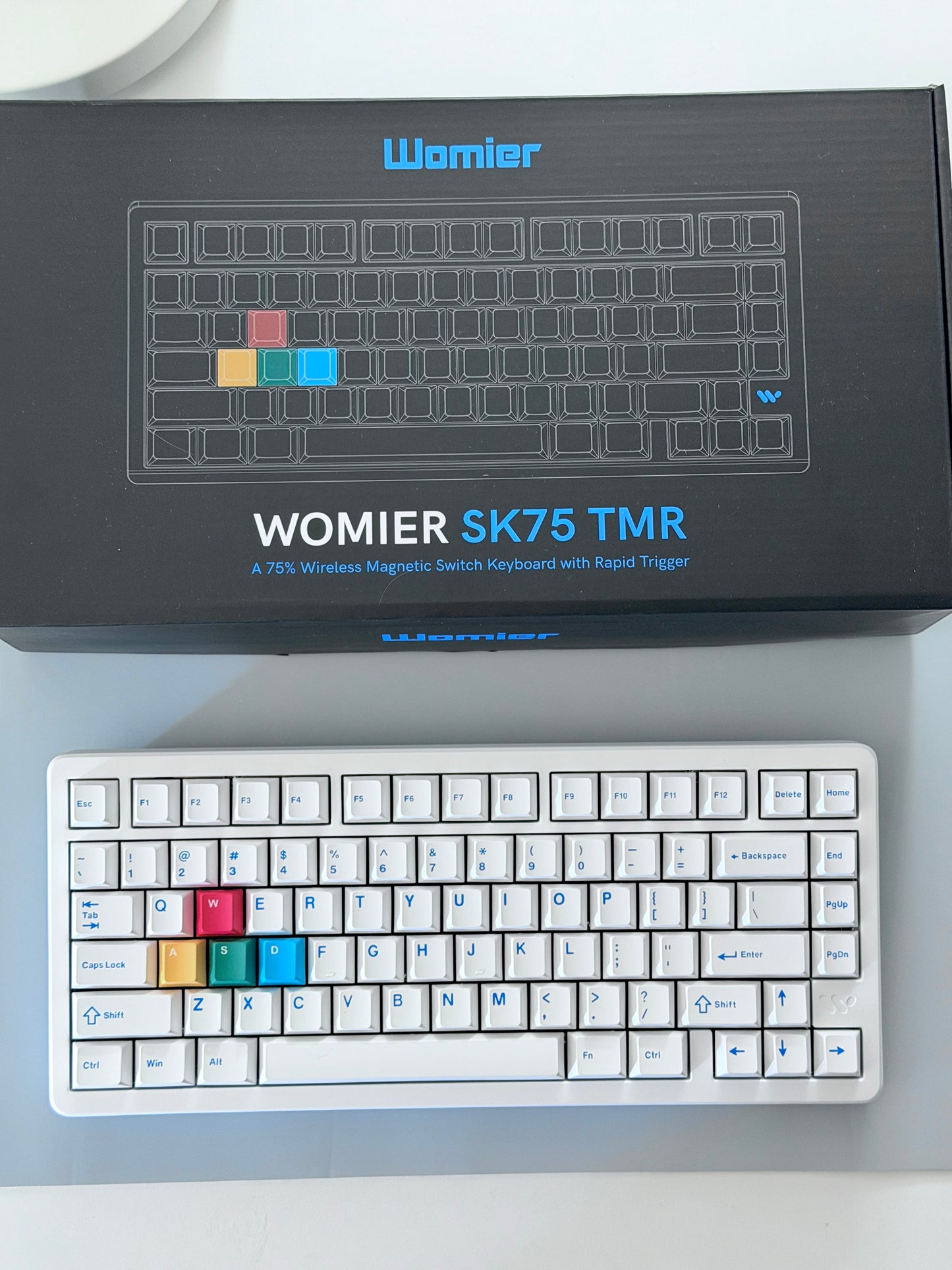 Unboxing Clearance ONLY 1 Instock WOMIER SK75 TMR White WIRELESS ALUMINUM CUSTOM KEYBOARD