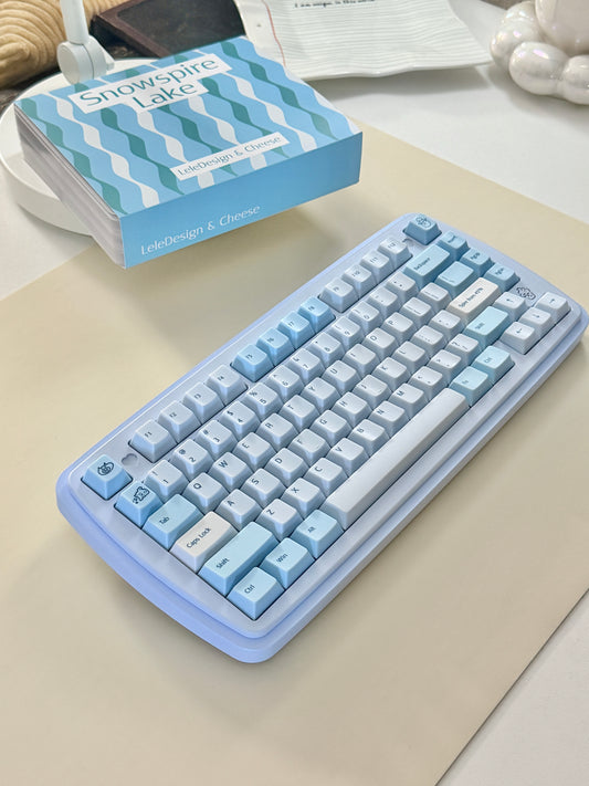 ONLY 1 Instock Prebuilt Aluminum Custom Mechanical Keyboard Yummy75 Blue Set