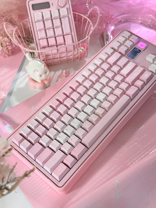ONLY 1 Instock Prebuilt Aluminum Customized Mechanical Keyboard PERCENTSTUDIO VOLT2.0 Pale Pink Set + VOLT PLUS PAD