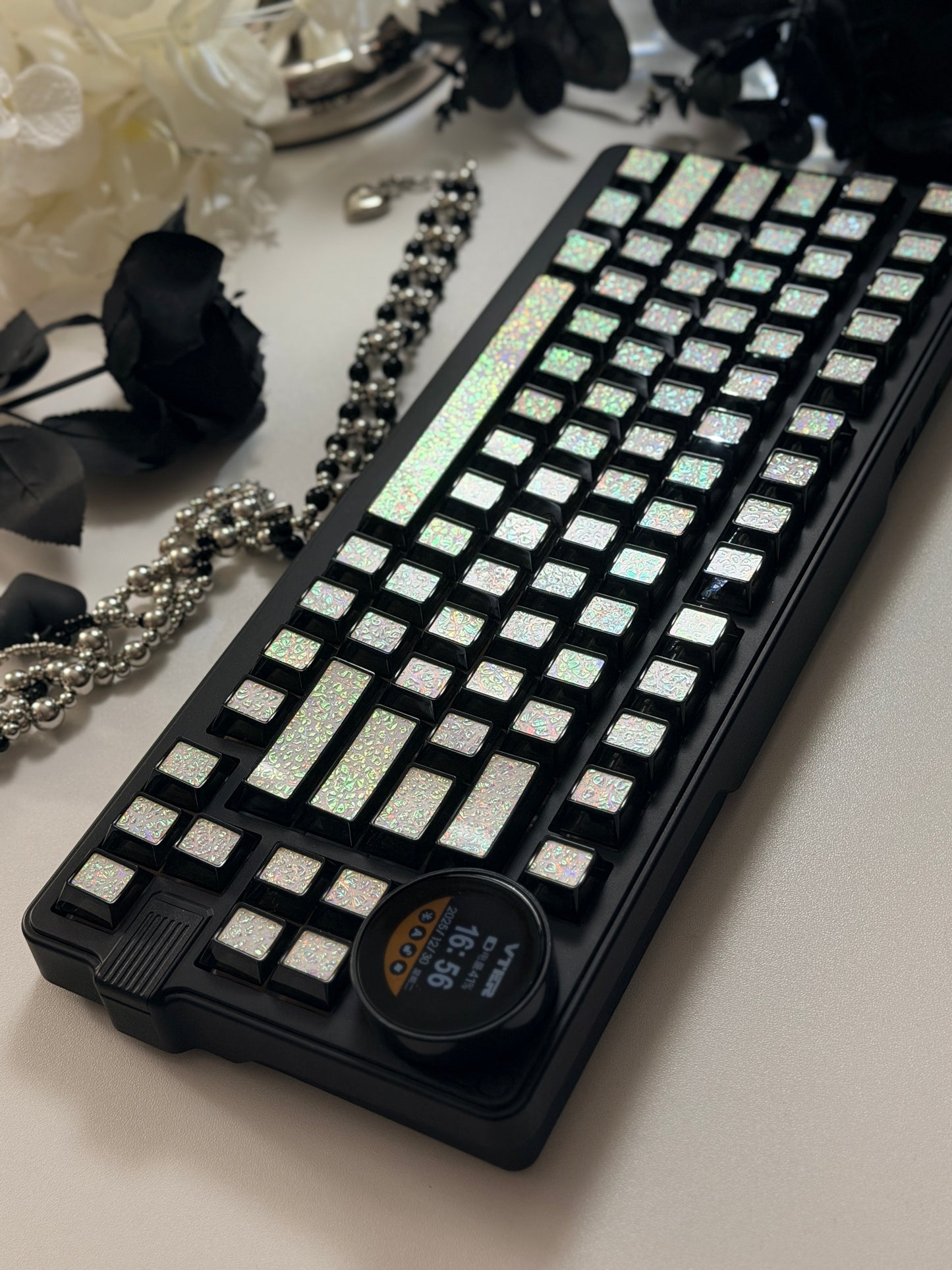 Unboxing Clearance ONLY 1 Instock Prebuilt Aluminum Custom Mechanical Keyboard Feker K75(Vter K75)Black Set ➕ Coated Lacquer White-Mixed Keycaps