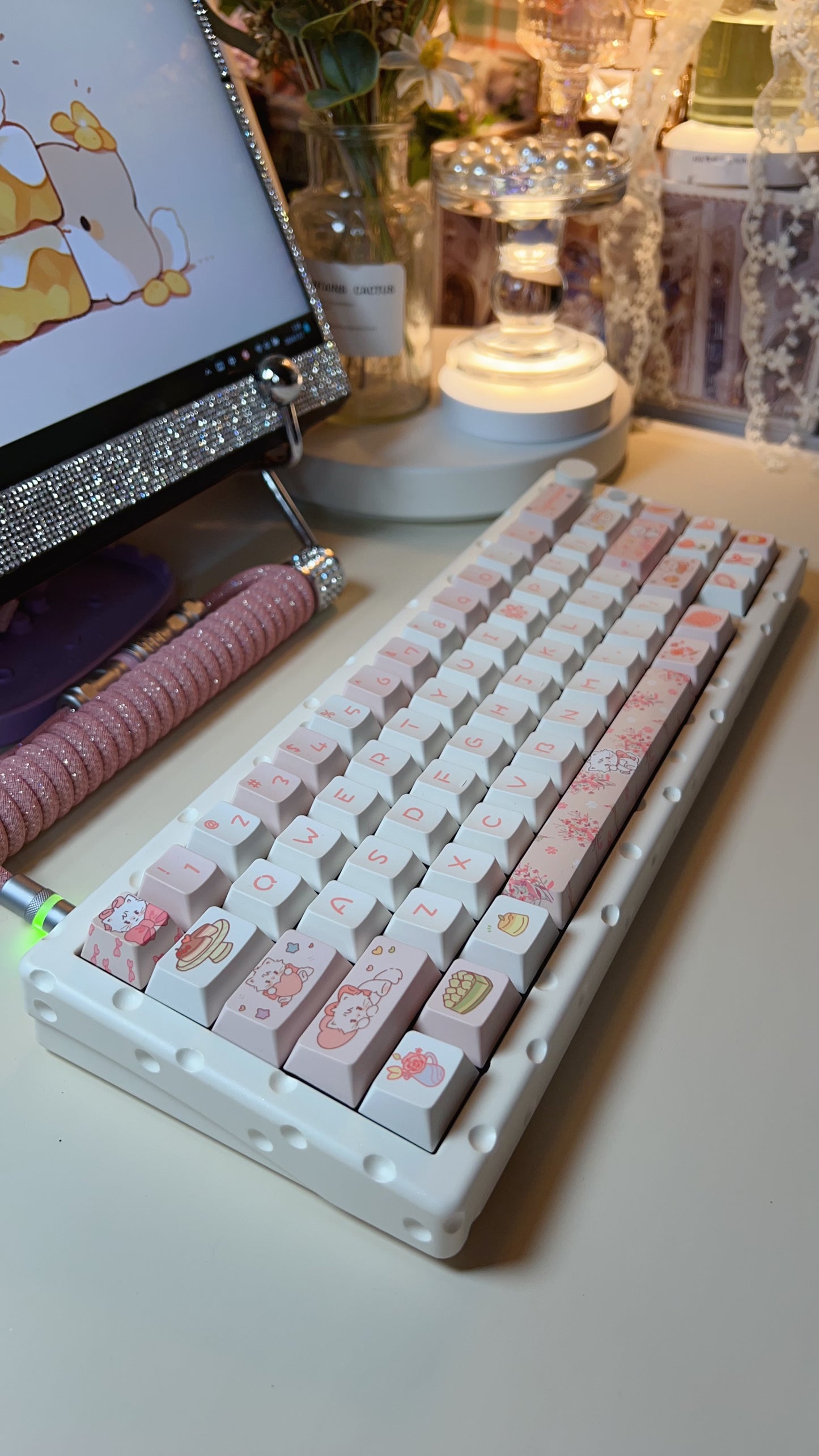 Preorder Prebuild Cheese65 Beige White Tri-mode Customized Mechanical Keyboard