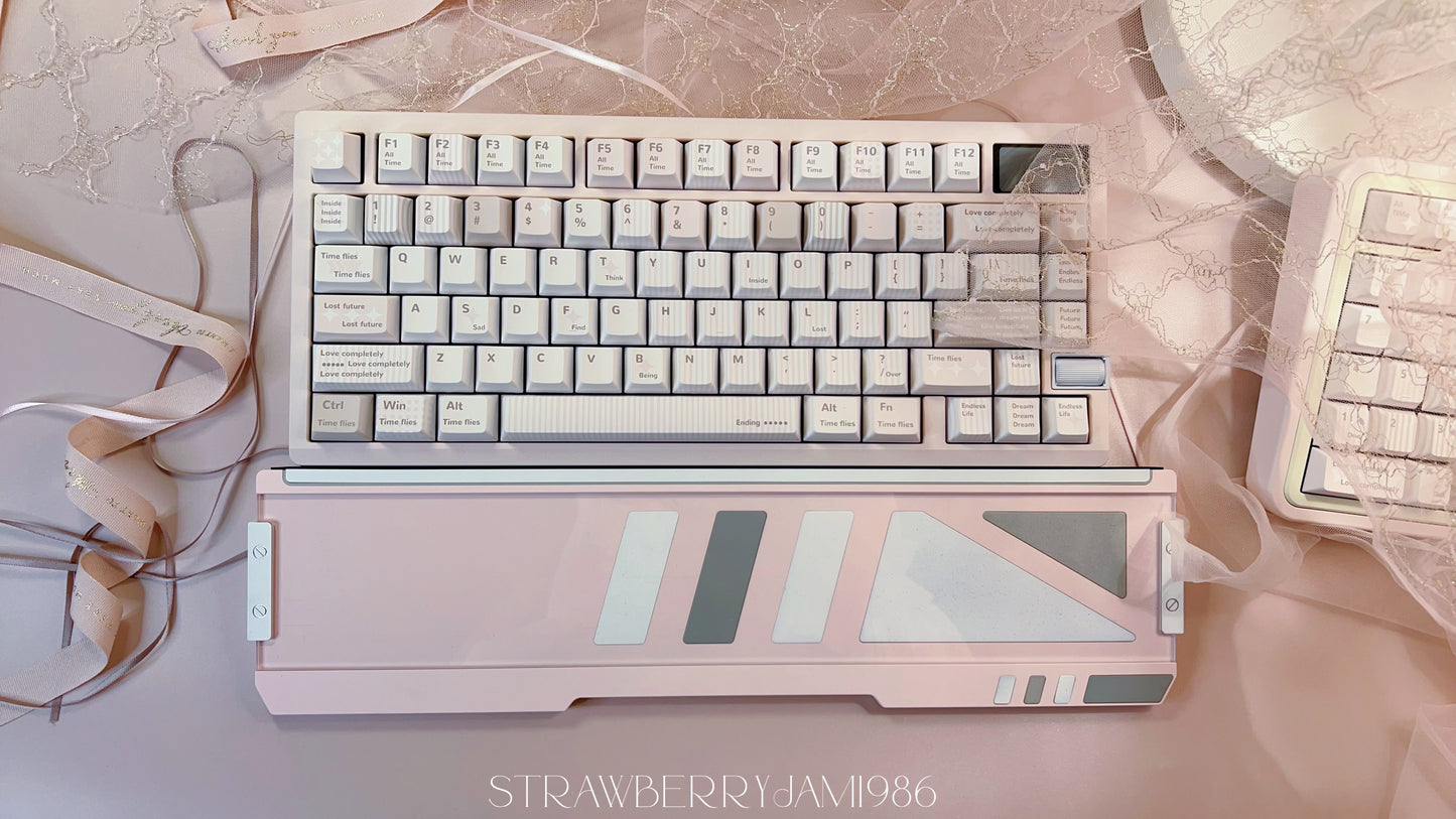 115 Pastel Dusty Pale Pink Stripes Unexpectation Keycap Set Cherry Profile