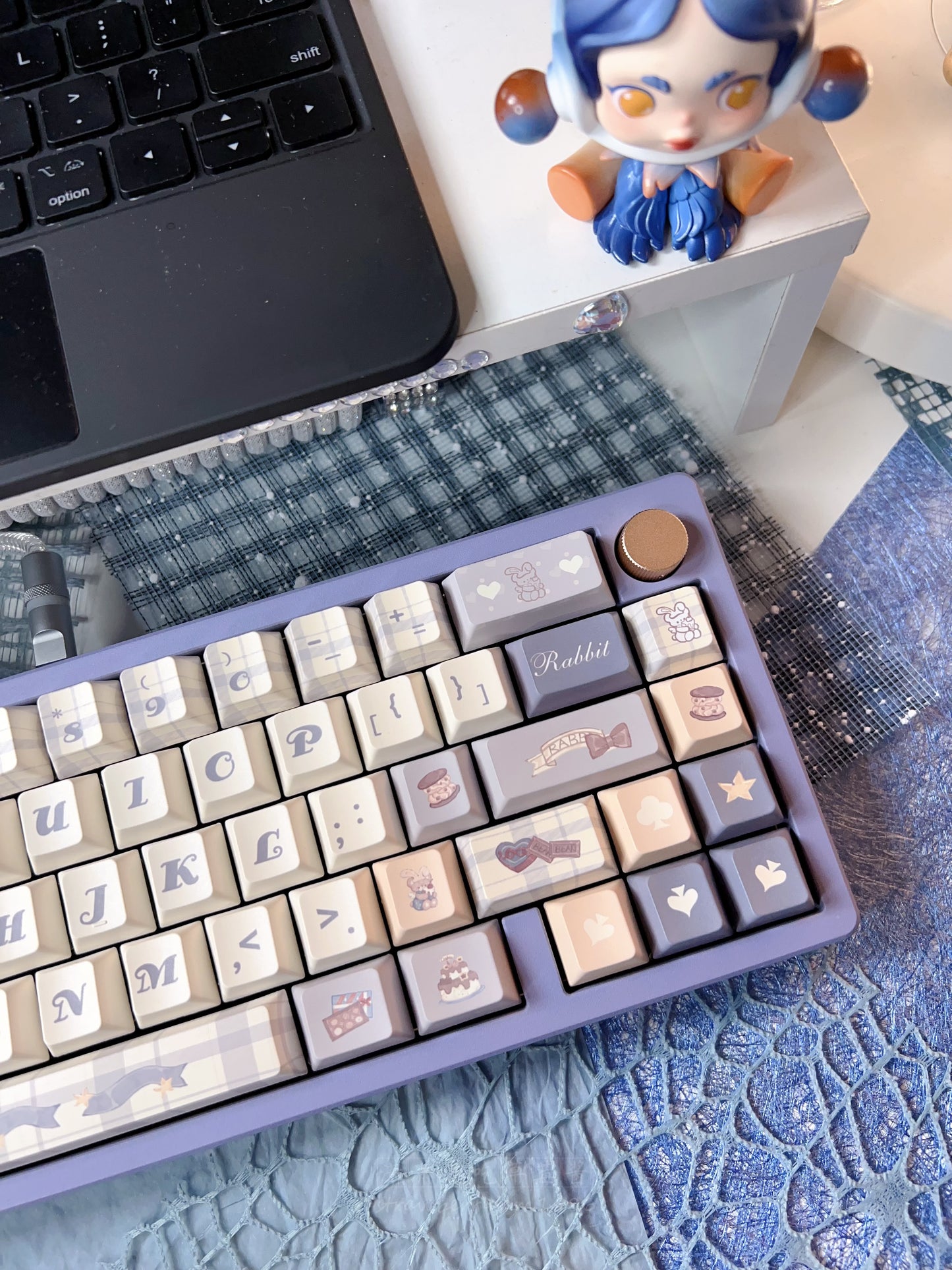 「Fully Assembled」ZOOM65 Purple Blue Aluminum Customized Mechanical Keyboard