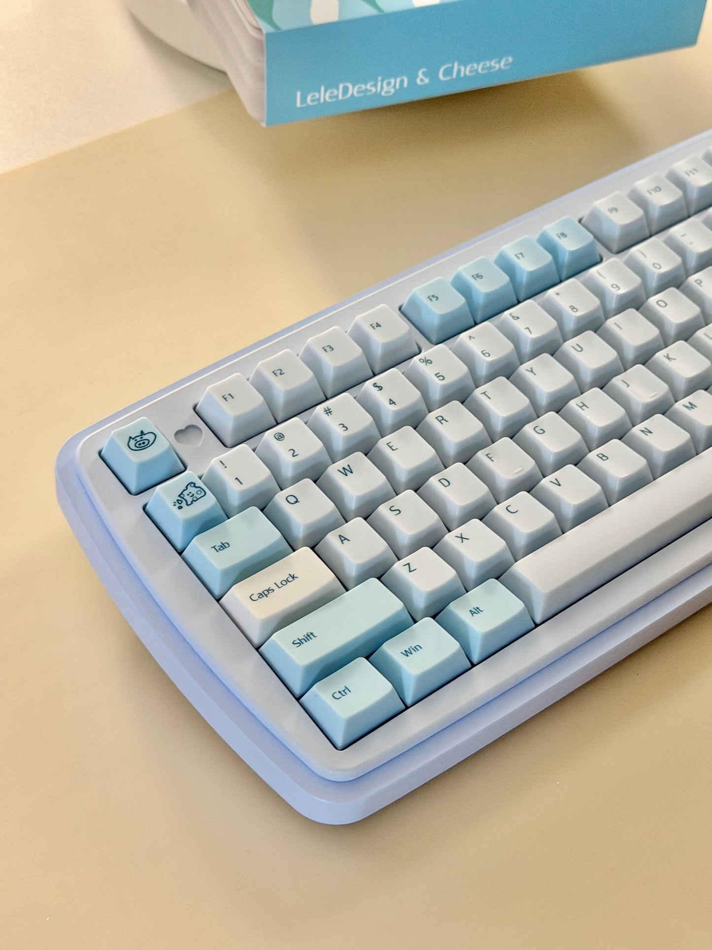 ONLY 1 Instock Prebuilt Aluminum Custom Mechanical Keyboard Yummy75 Blue Set