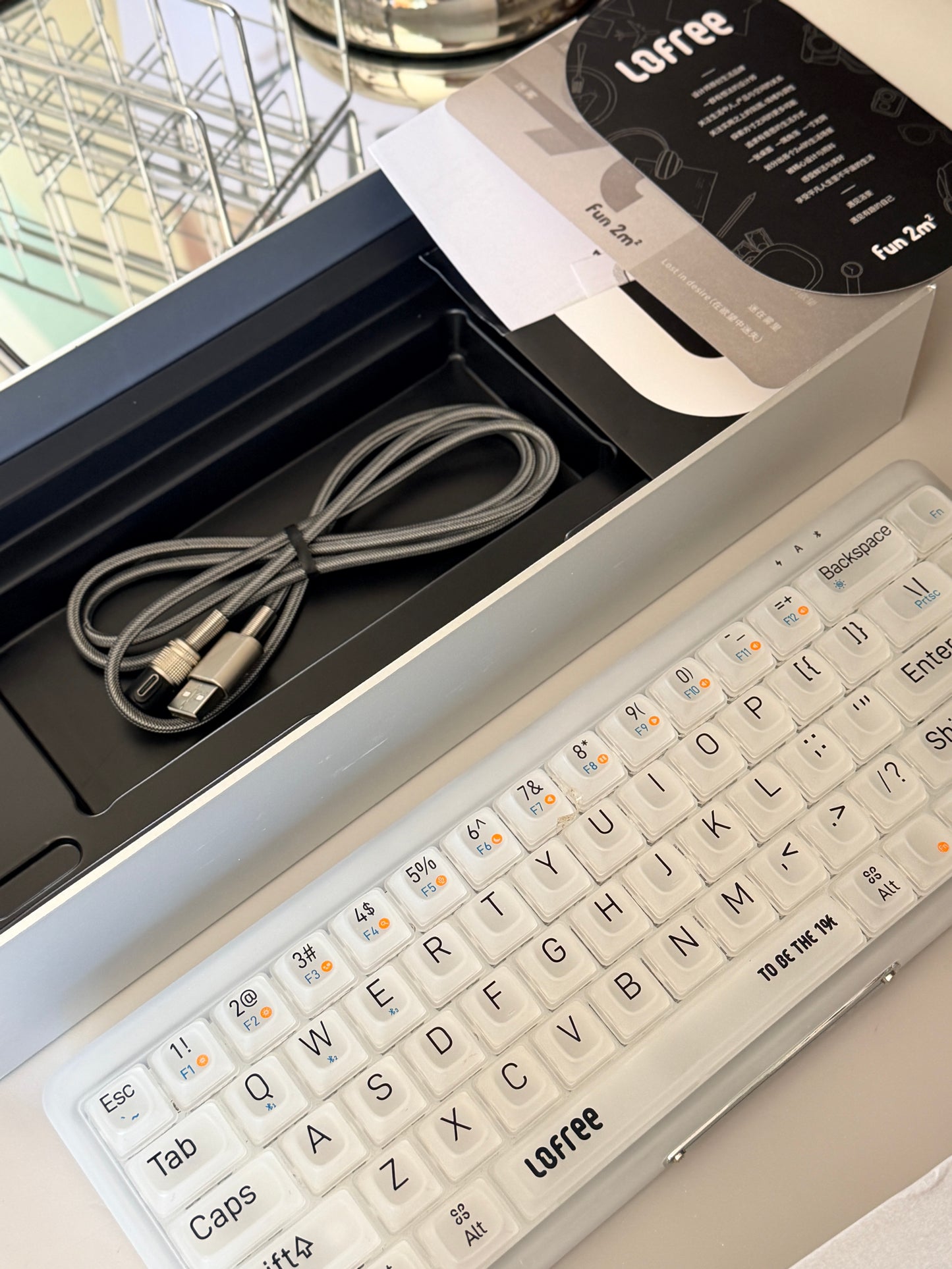 Unboxing Clearance ONLY 1 Instock LOFREE 1% Misty White Foggy Matte Wireless Mechanical Keyboard