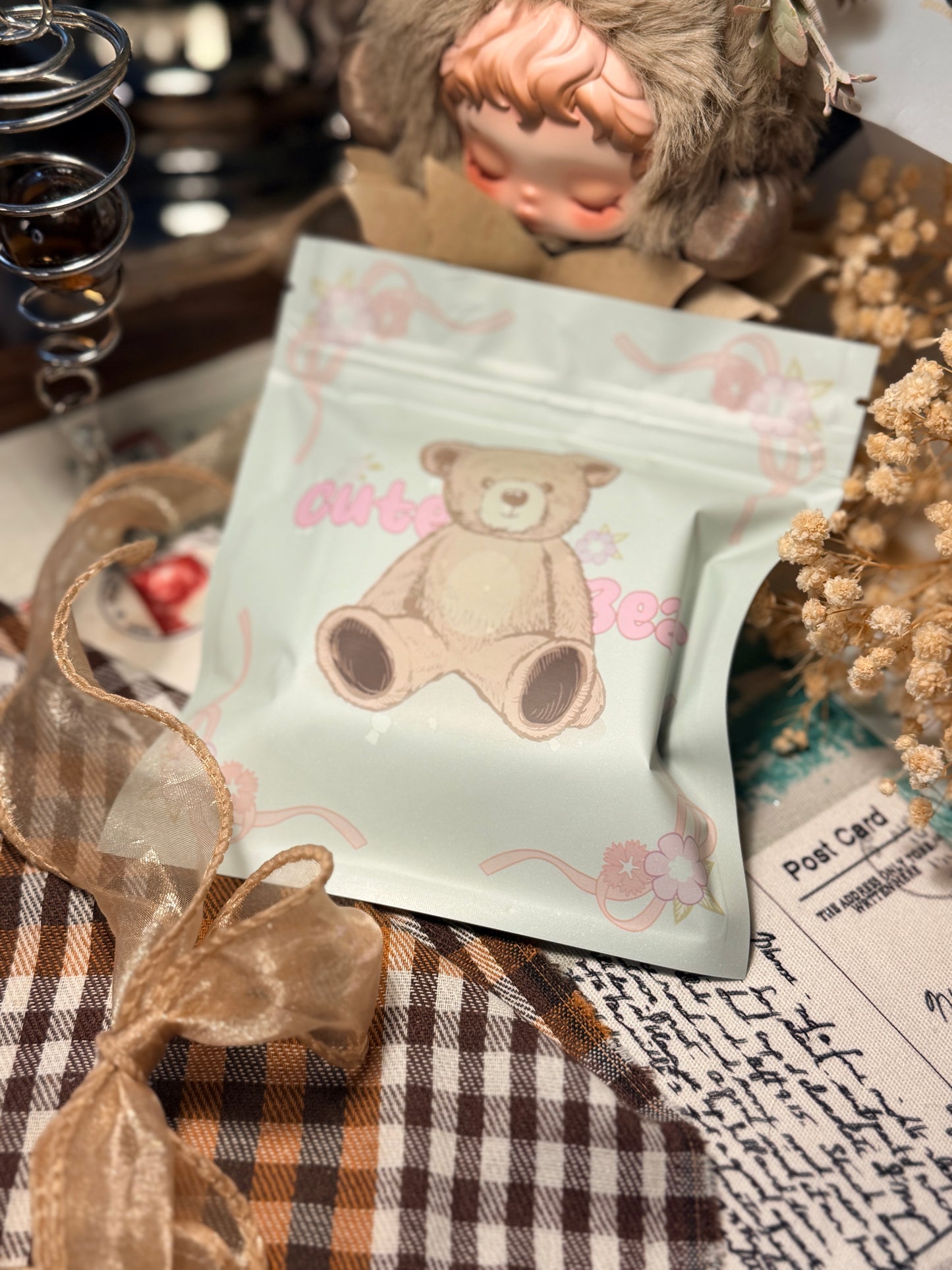 ONLY 1 Instock Designer False Nails Chrome Hearts Smoky Coffee Fine Shimmer French Style Long Press-On Nails(#889）