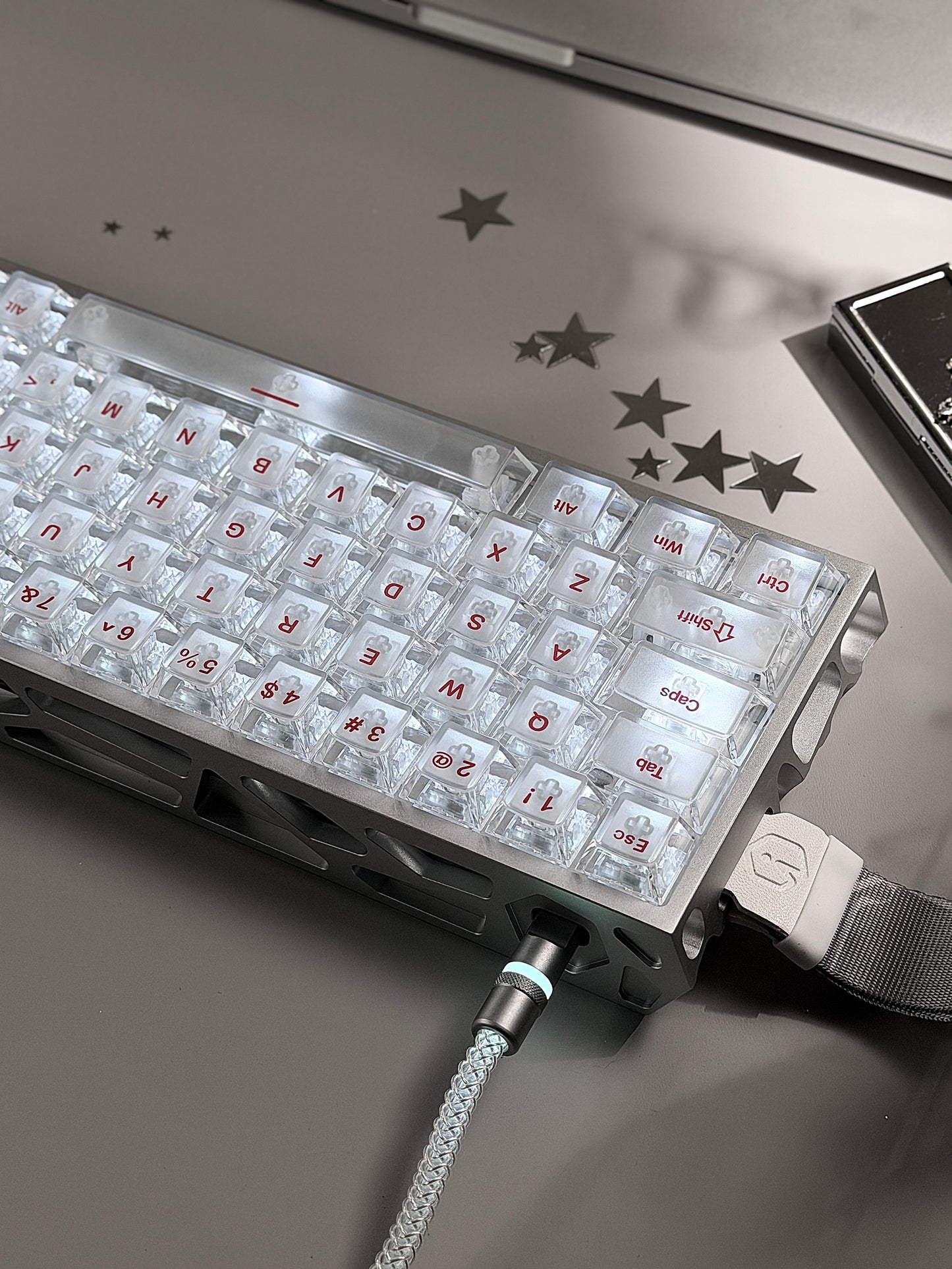 Unboxing Clearance ONLY 1 InstockI ROK Hollow Aluminum Silver MG63 Magnetic Gaming Mechanical Keyboard