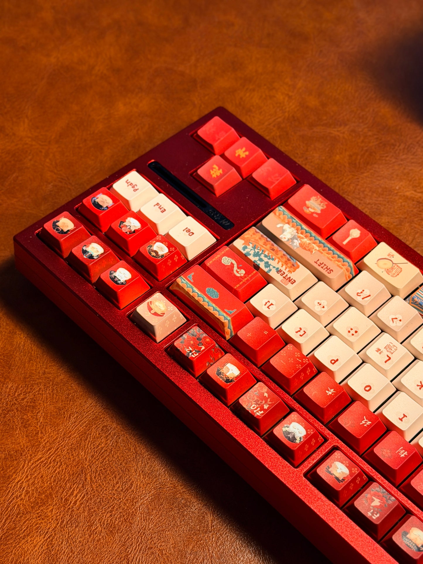 ONLY 1 Instock Prebuilt Aluminum Customized Mechanical Keyboard Y80 Anodized Red Creamy Thocky Set