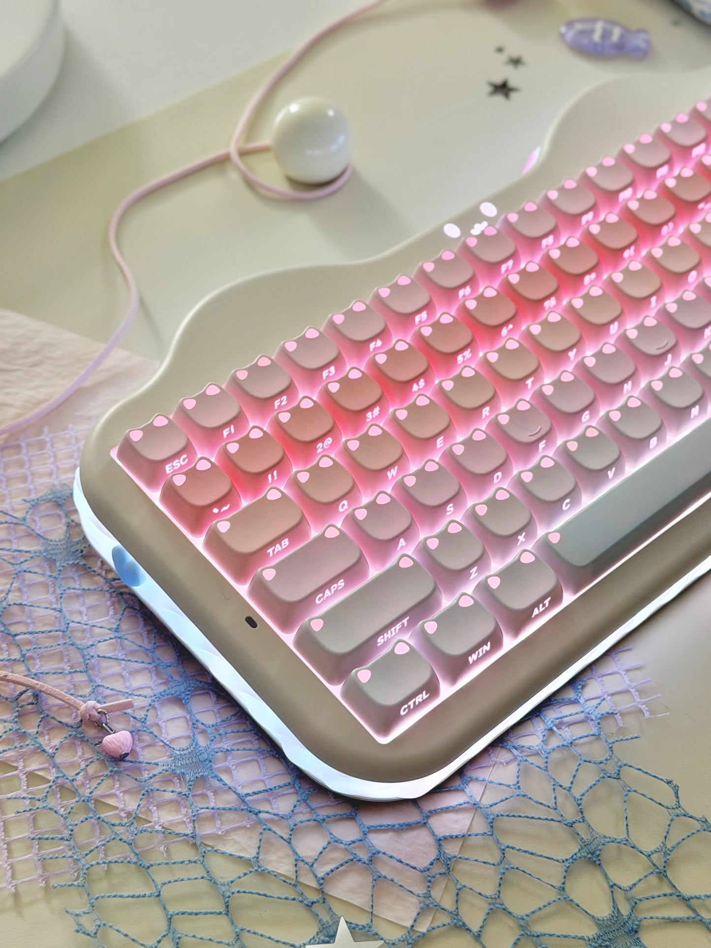 Unboxing Clearance ONLY 1 Instock YUNZII C75 Cake Meow Wireless Mechanical Keyboard ➕ XVX Lumicat MAO Keycap Set