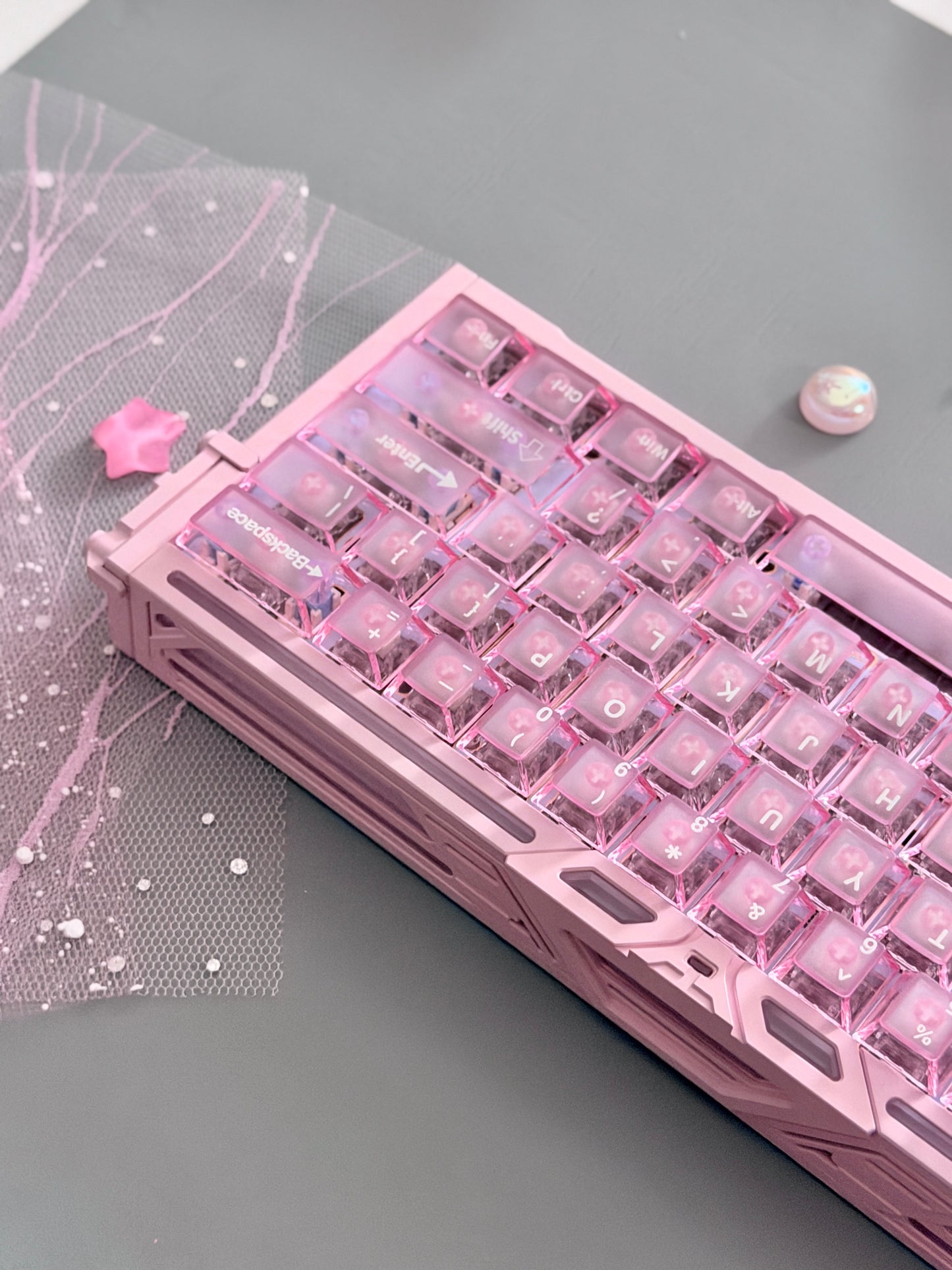 Unboxing Clearance ONLY 1 Instock BGX60 Pink Aluminum Magnetic Switch Gaming Keyboard