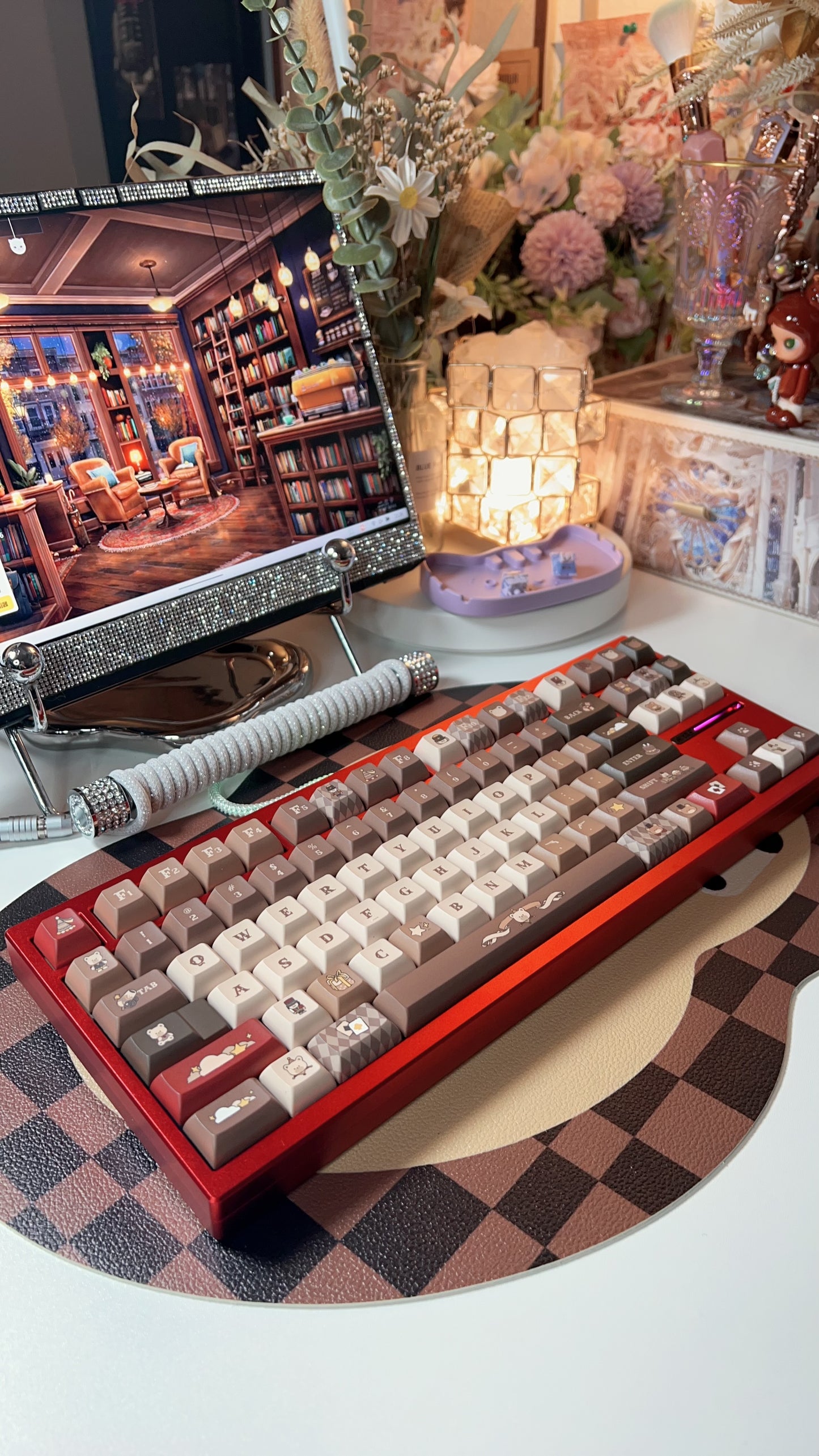 【Only 1 In-stock】Prebuilt MXRSKEY Y80 TK Metalic Red Aluminum Mechanical Customized Keyboard