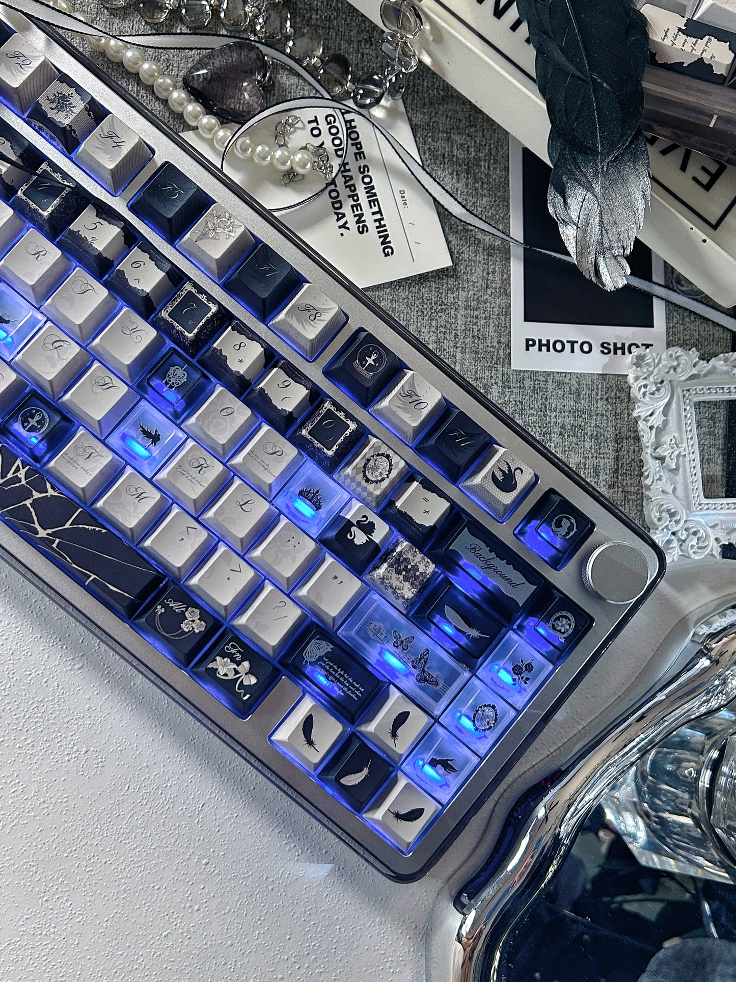 #0229 Dance of Ashes Black White Grey Keycap Designed By Miller