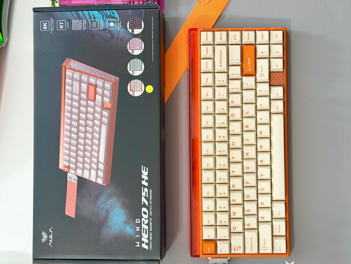 Unboxing Sample For Sales ONLY 1 Instock Orange AULA Hero 75 HE Tri-Mode Magnetic Keyboard