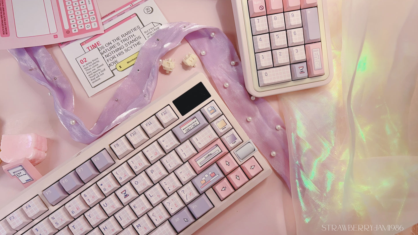 【Only 1 In-stock】Prebuilt ZOOM75 TIGA strawberry icecream pastel Pink tri_mode Aluminum Customized Mechanical Keyboard set （not including number pad）