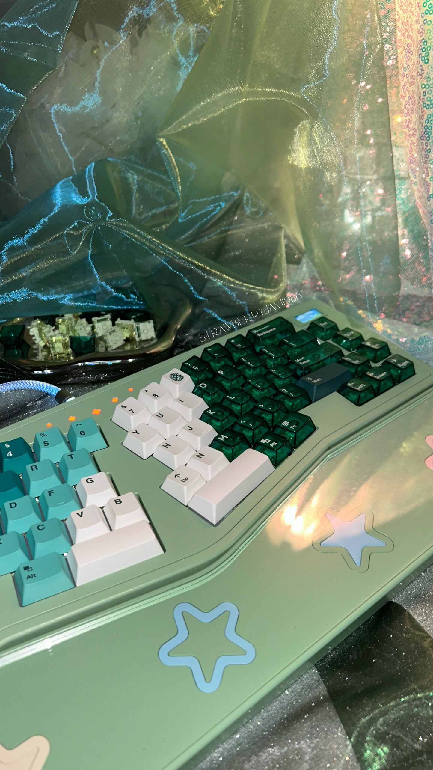 [ONLY 1 Instock] Prebuilt StarAlice Aluminum Customized Mechanical Keyboard & Wristrest Set