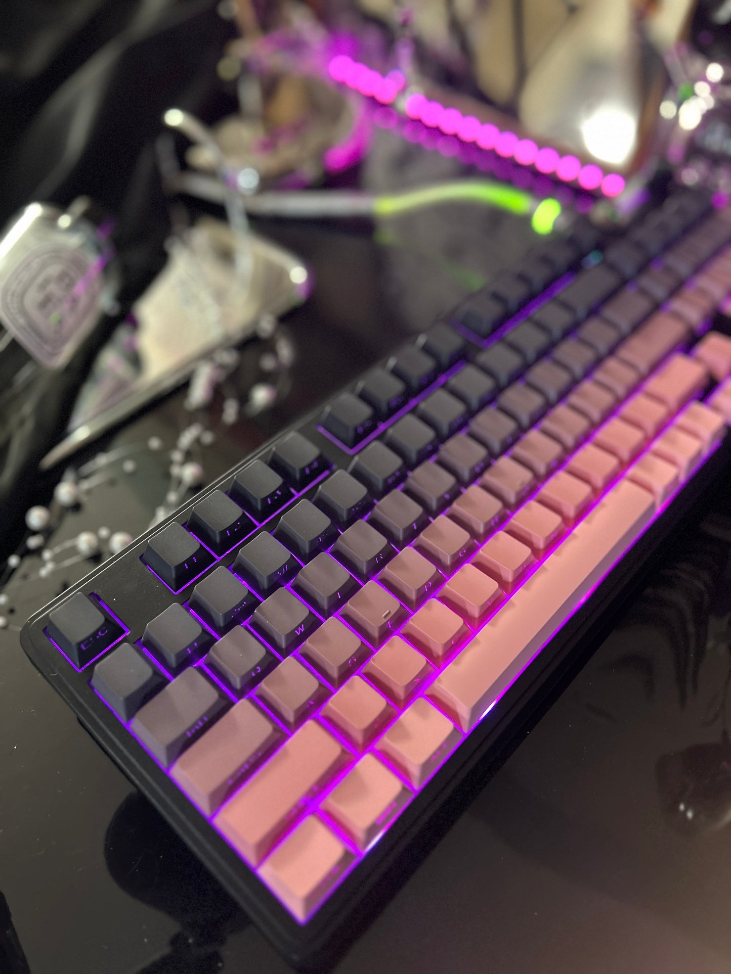 Unboxing Clearance ONLY 1 Instock FURYCUBE IP98 Black Pink Silent Membrane Keyboard