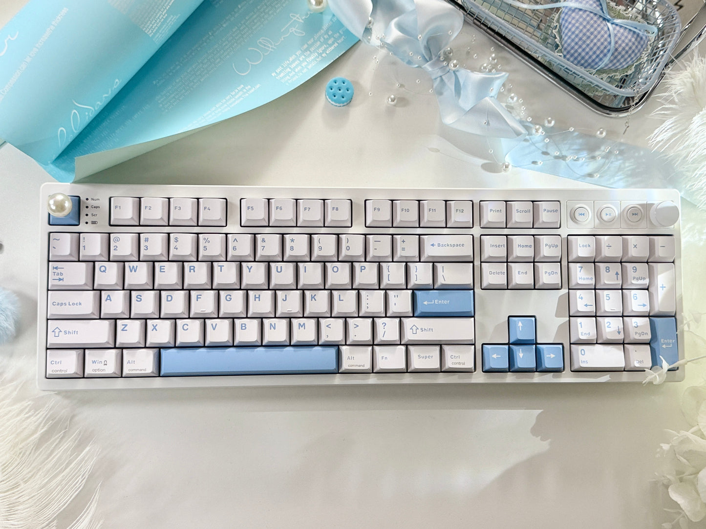 Unboxing For SALEs Mechlands Vibe108 Silent Switch Mechanical Keyboard White Blue