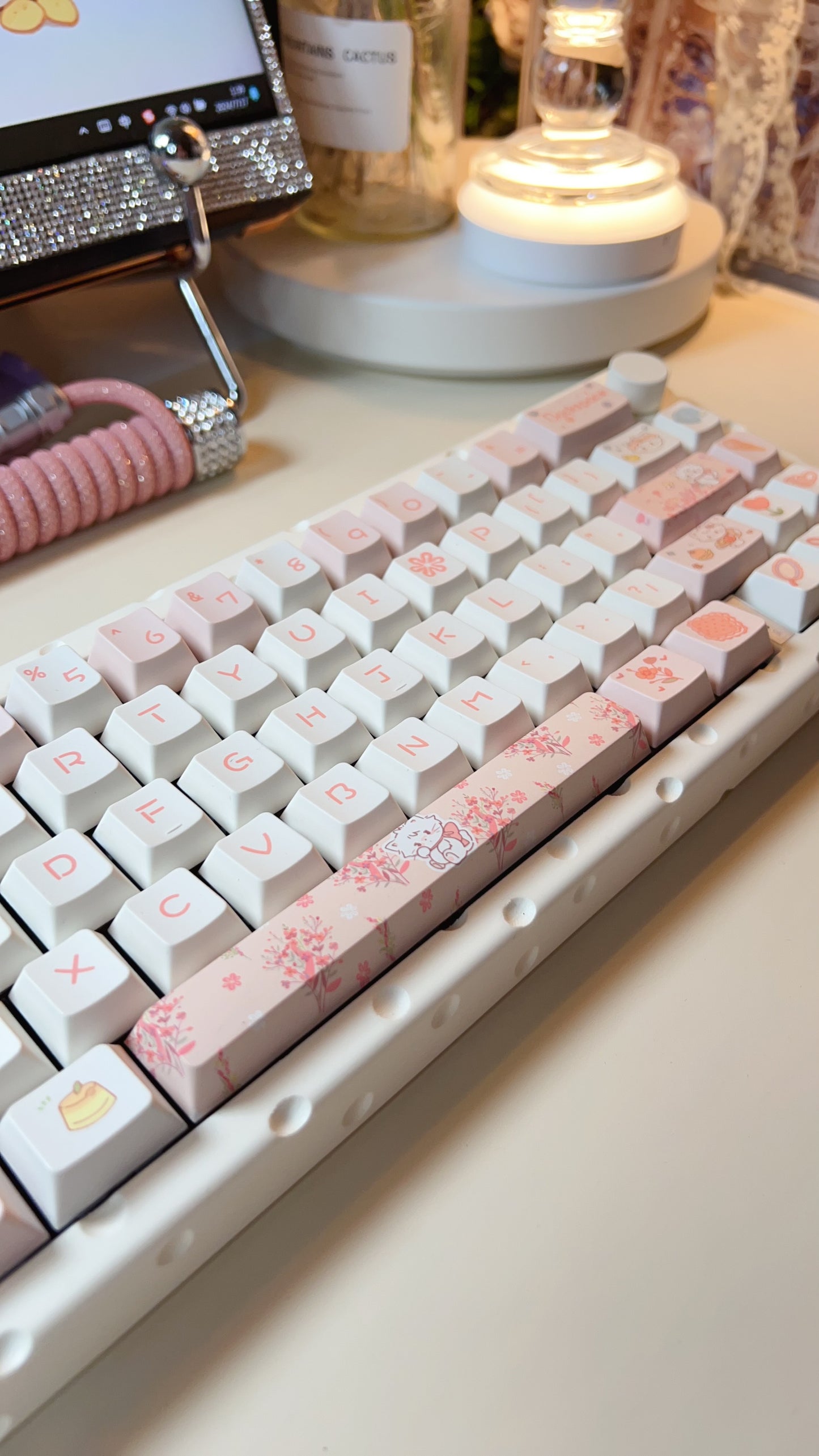 Preorder Prebuild Cheese65 Beige White Tri-mode Customized Mechanical Keyboard