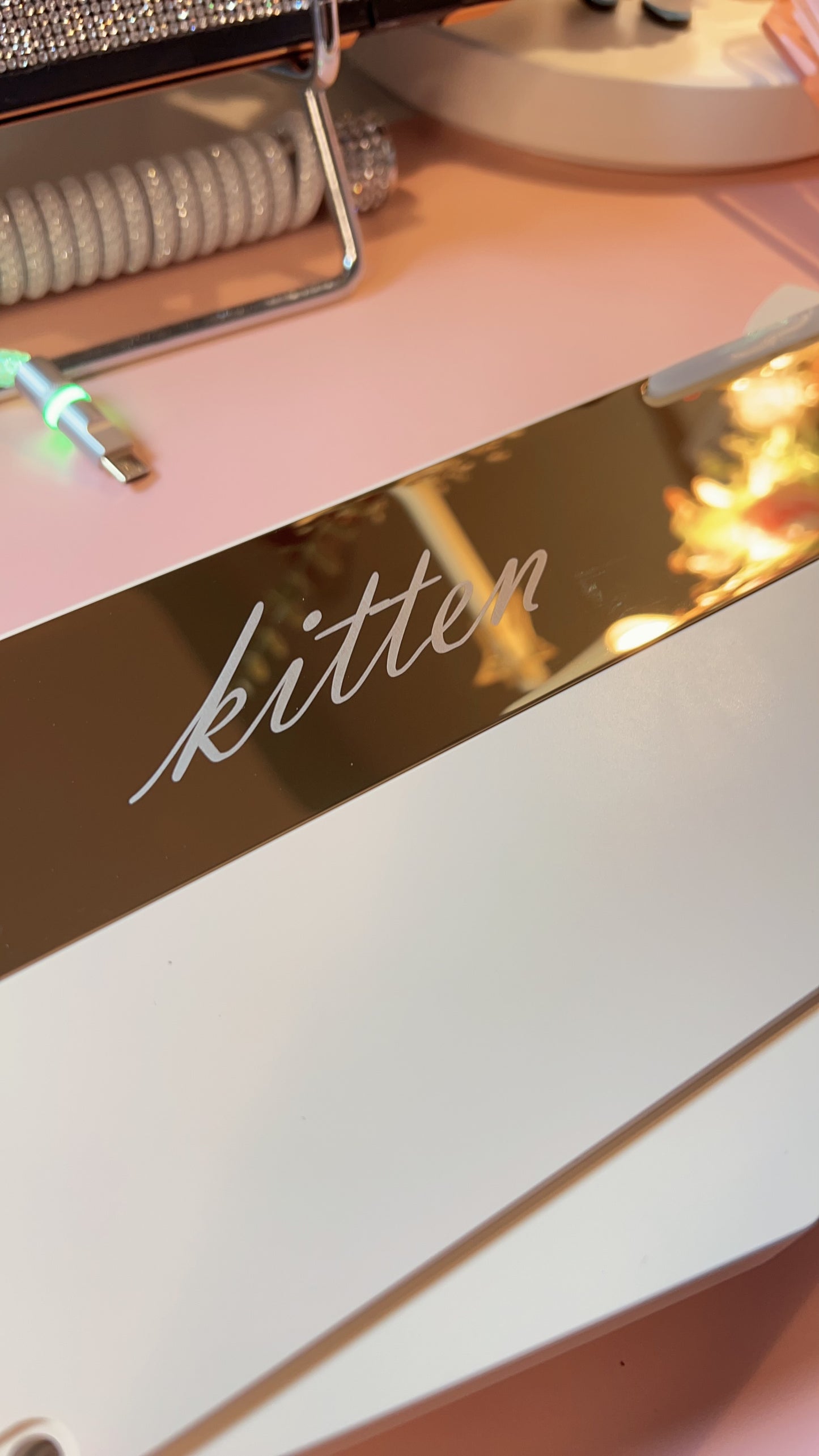 Preorder Kitten Alice Pastel Pink Beige Ergonomic Aluminum Customized Keyboard