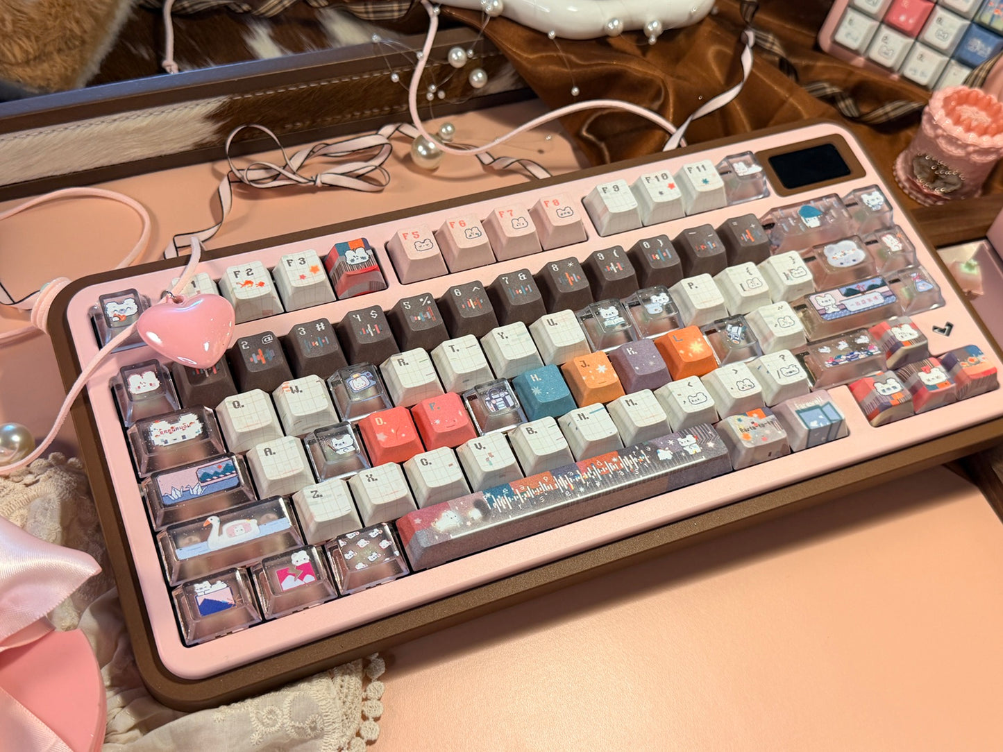 ONLY 1 Instock Prebuilt Aluminum Customized Mechanical Keyboard Rich75 Wireless Set （free wristrest and number pad included as gift）