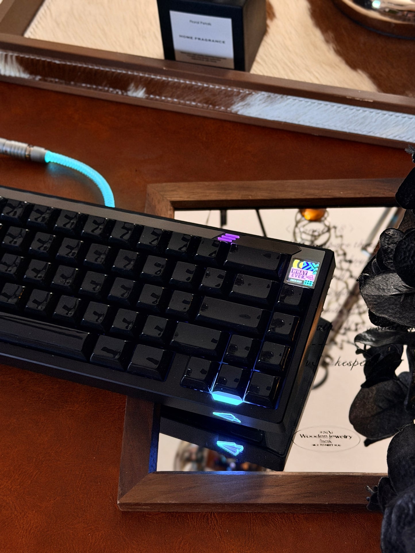 ONLY 1 Instock Prebuilt Aluminum Customized Mechanical Wired Keyboard Paper65 With Y3 Linear Switch & Black keycaps