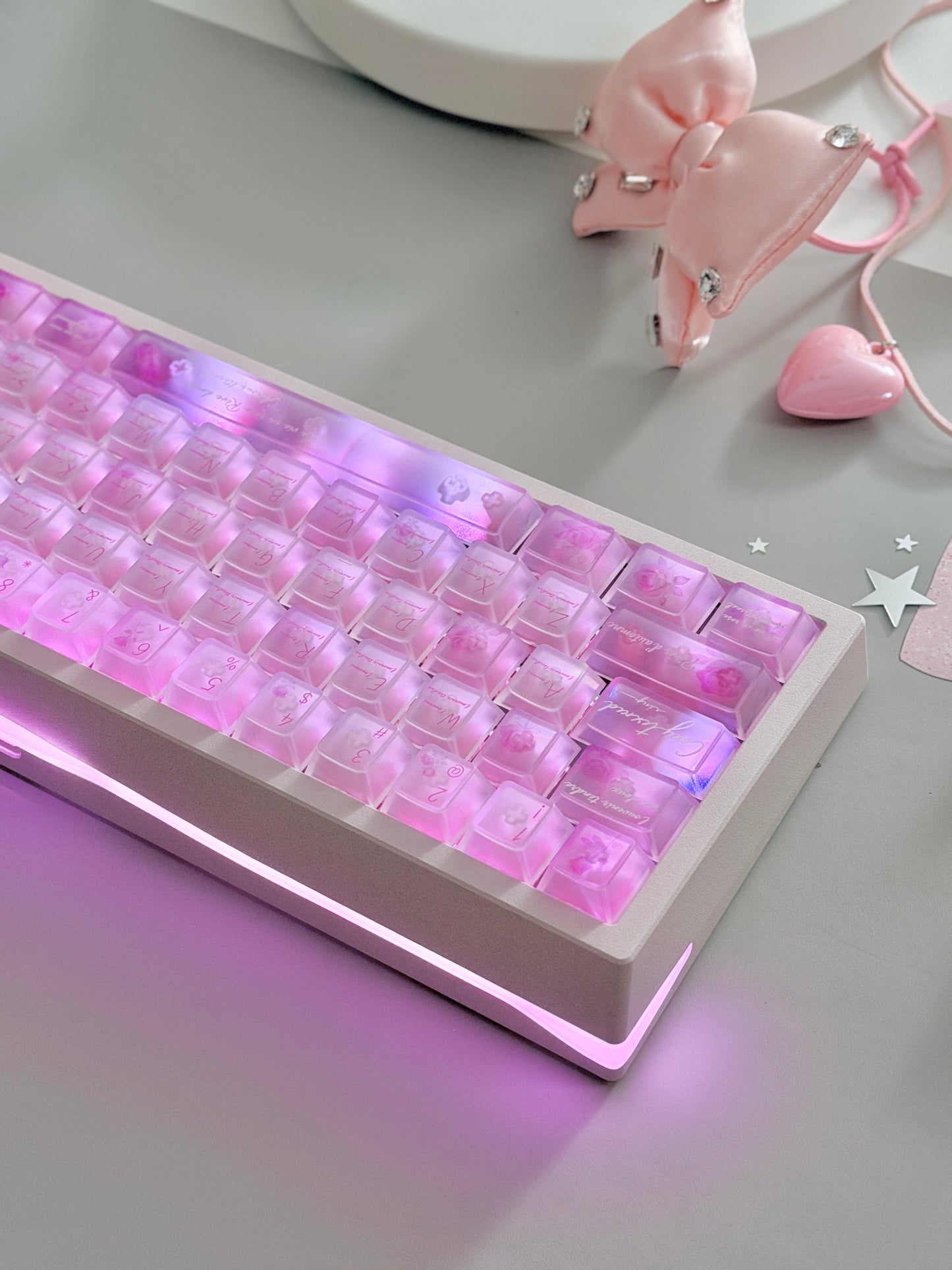 ONLY 1 Instock Prebuilt Aluminum Custom Mechanical Keyboard Meletrix ZOOM65V3 Pink Set
