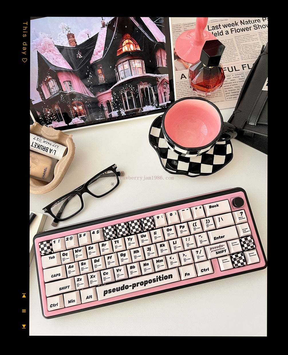 020 Black and White Pseudo Proposition Checkerboard Cherry Profile Keycaps Customized Designer Keycaps