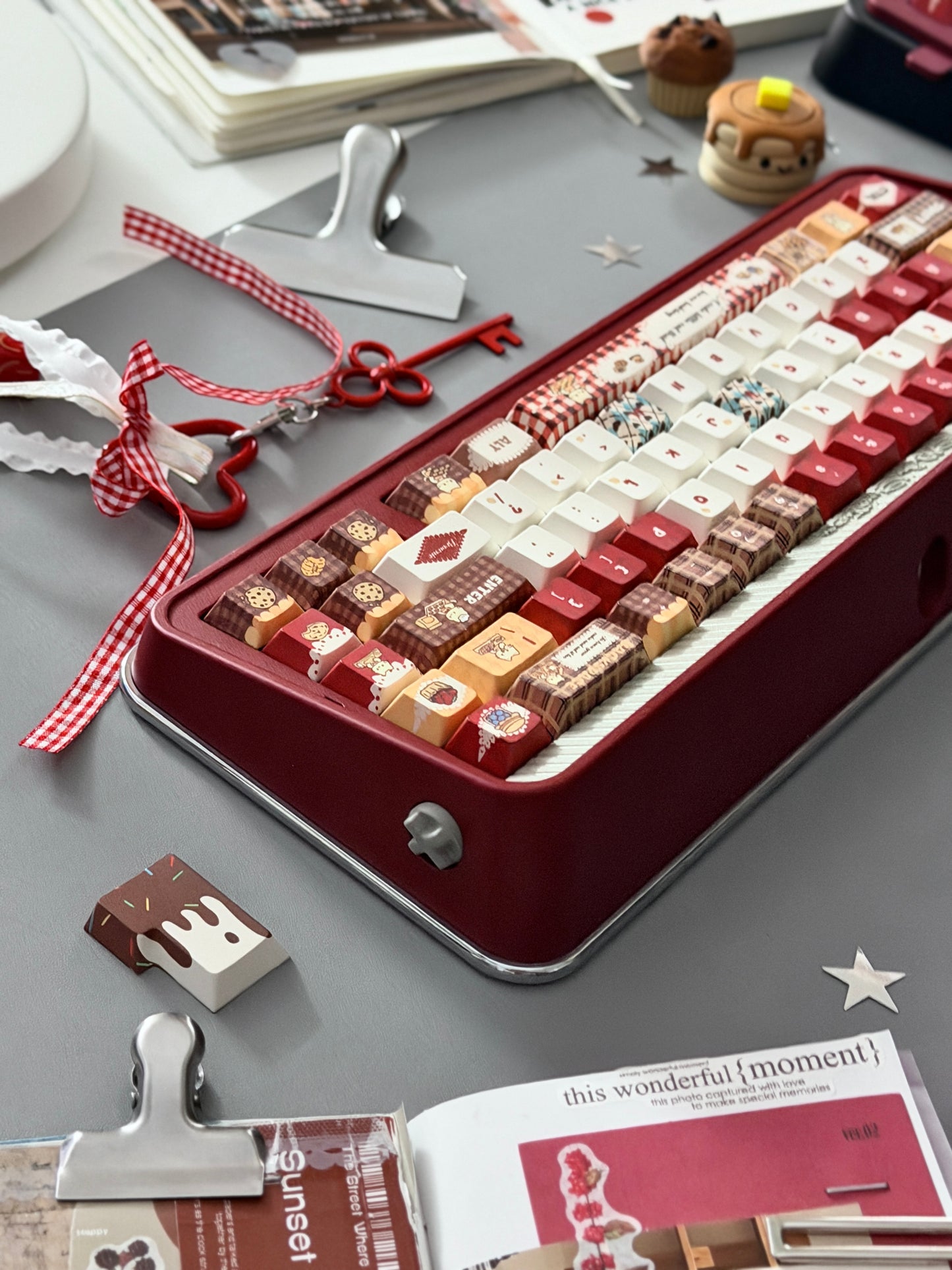 ONLY 1 Instock Olleh65 Prebuilt Aluminum Custom Mechanical Keyboard Red Set ➕ Soap Number Pad