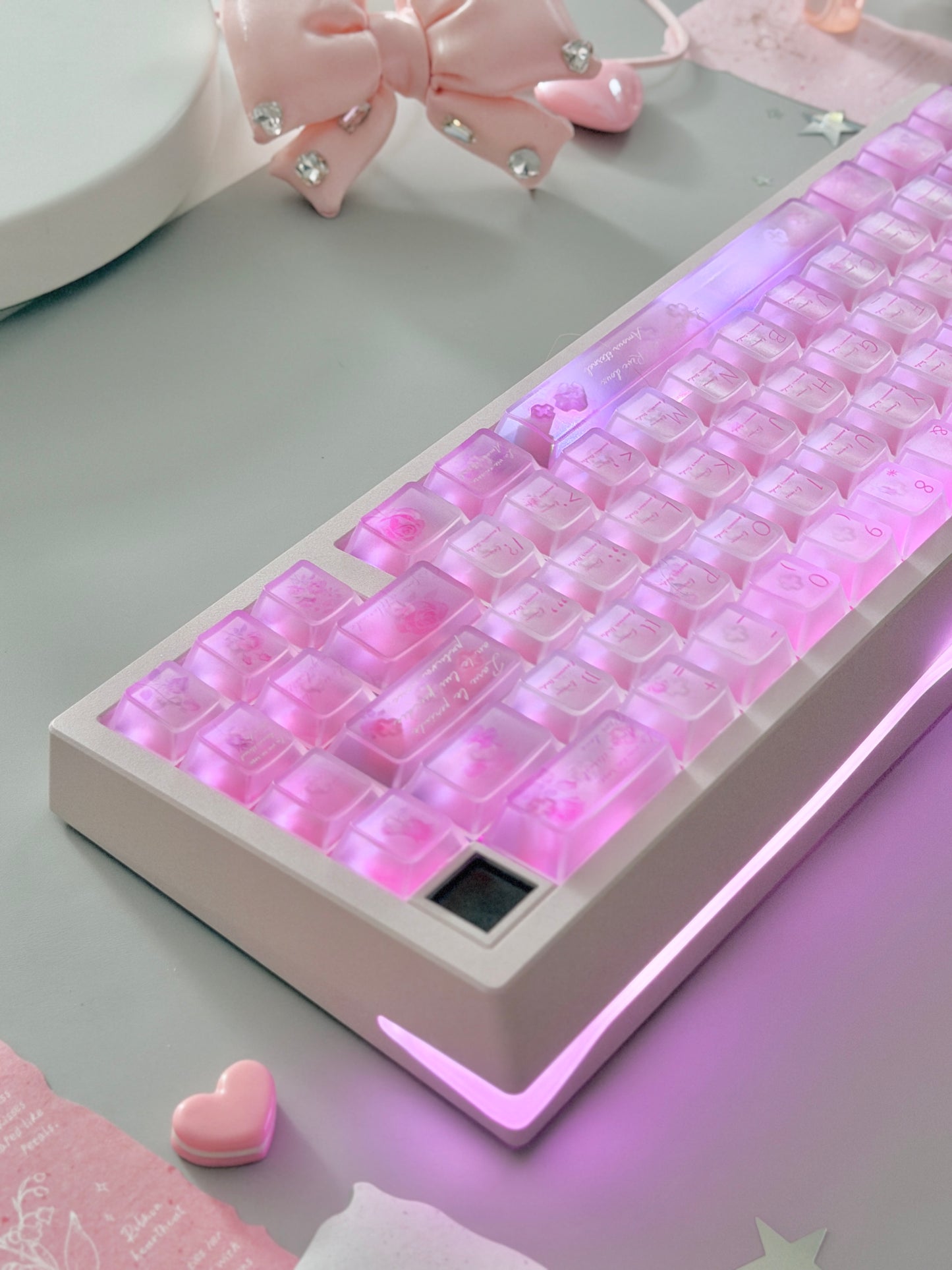 ONLY 1 Instock Prebuilt Aluminum Custom Mechanical Keyboard Meletrix ZOOM65V3 Pink Set