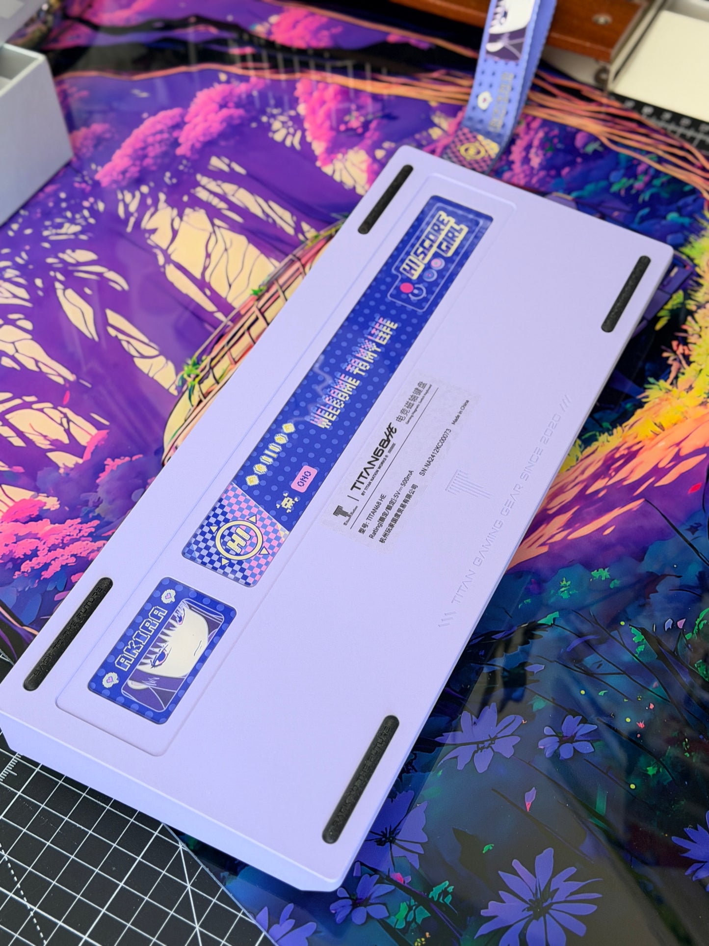 Unboxing Clearance TITAN68HE Purple Pink Magnetic Switch RGB Gaming Keyboard HI SCORE GIRL KEYCAPS