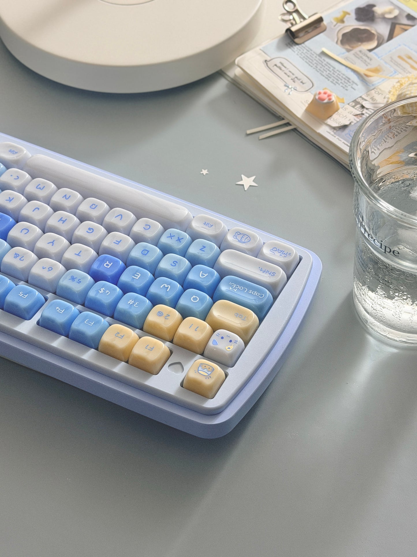 ONLY 1 Instock Prebuilt Aluminum Custom Mechanical Keyboard Yummy75 Blue Set