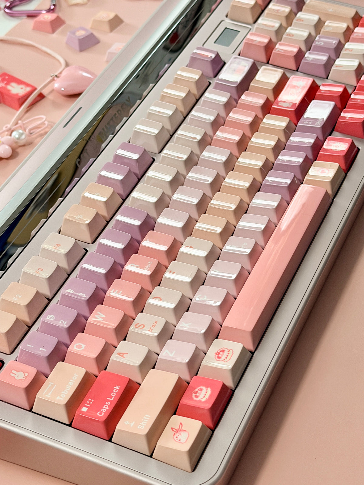 ONLY 1 Instock Prebuilt Targa98 Anordized Pink Aluminum Custom Mechanical Keyboard