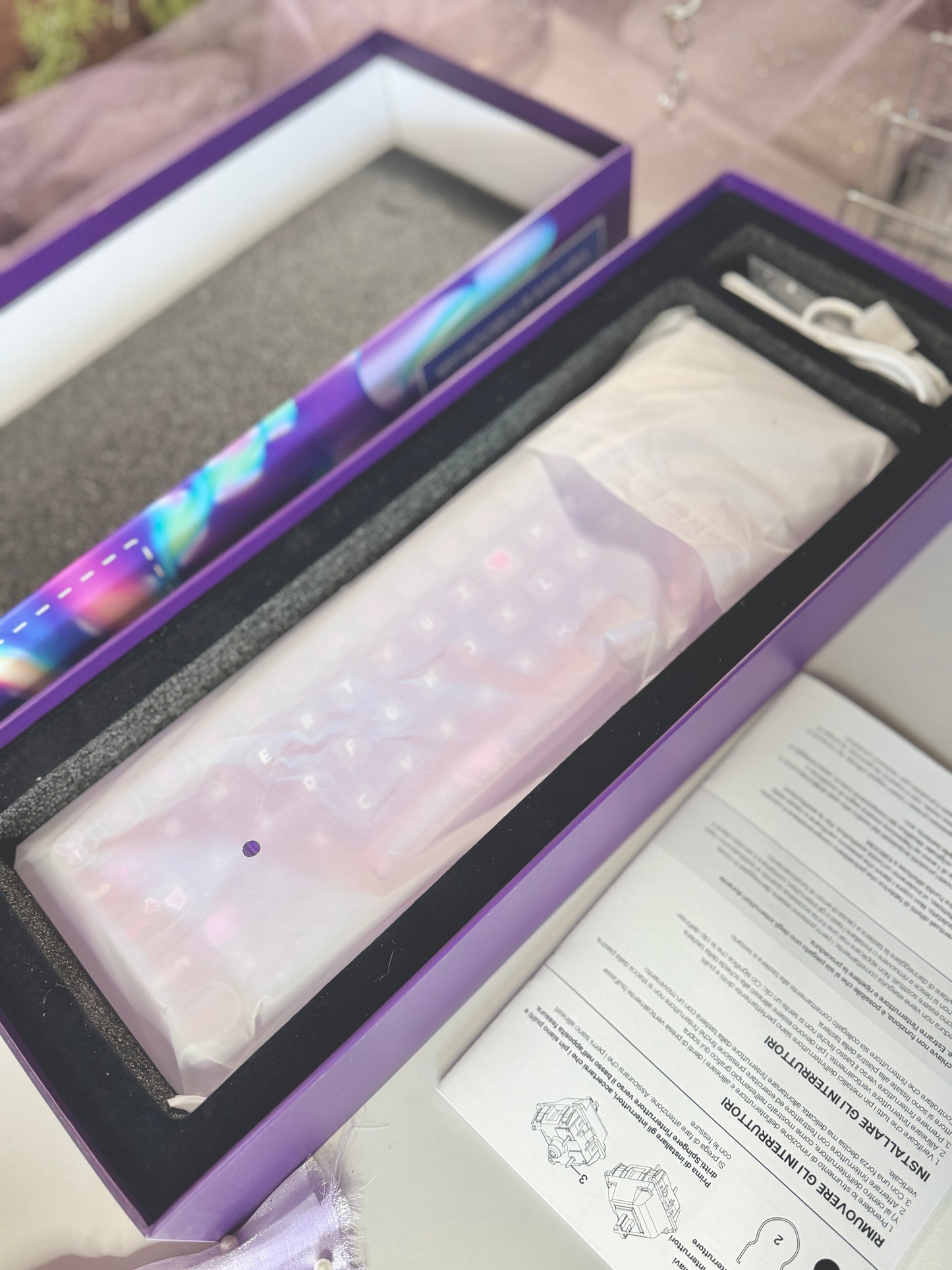 Unboxing Sample For Sale ONLY 1 Instock KiiBOOM Phantom 64 Crystal Acrylic Keyboard + custom Keycaps