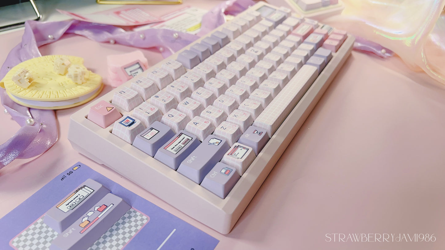 【Only 1 In-stock】Prebuilt ZOOM75 TIGA strawberry icecream pastel Pink tri_mode Aluminum Customized Mechanical Keyboard set （not including number pad）