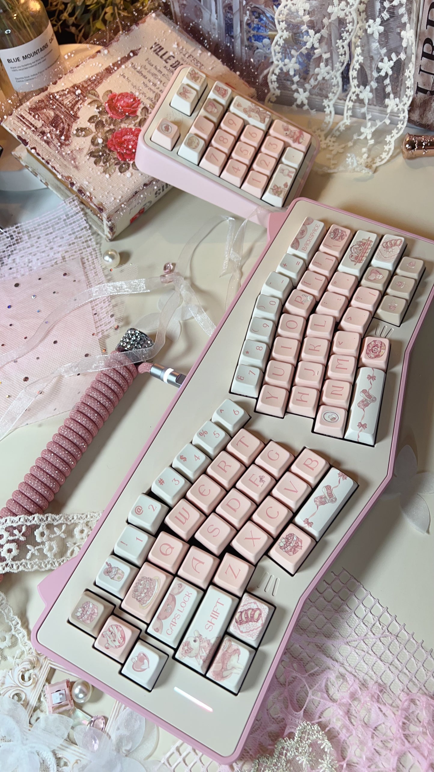 【Preorder】Prebuilt Kitten Alice Pink Beige Aluminum Customized Mechanical Keyboard