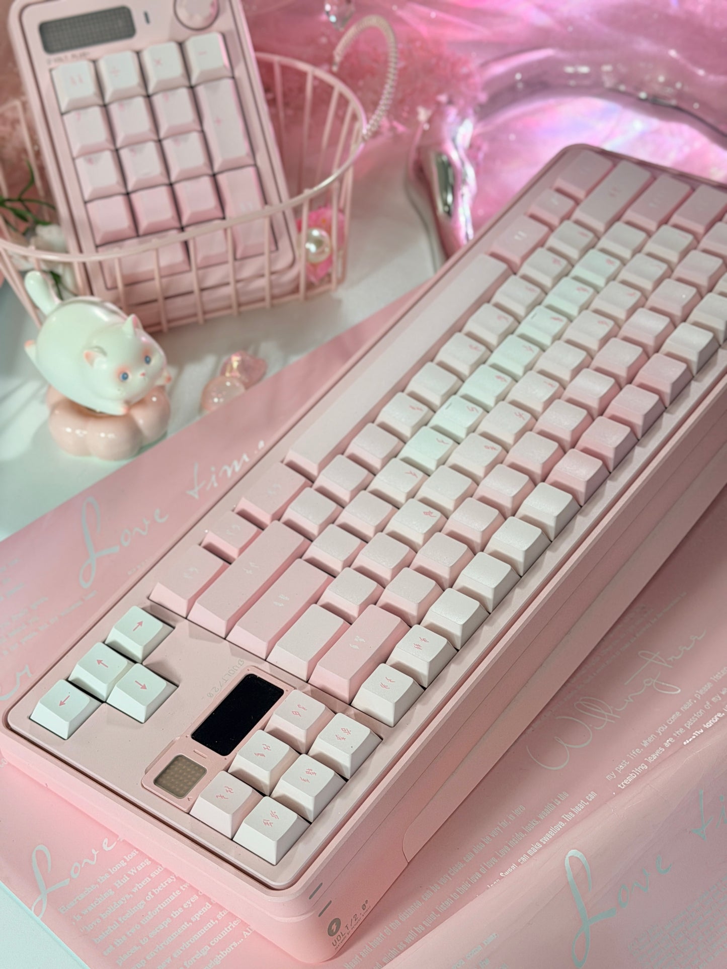 ONLY 1 Instock Prebuilt Aluminum Customized Mechanical Keyboard PERCENTSTUDIO VOLT2.0 Pale Pink Set + VOLT PLUS PAD